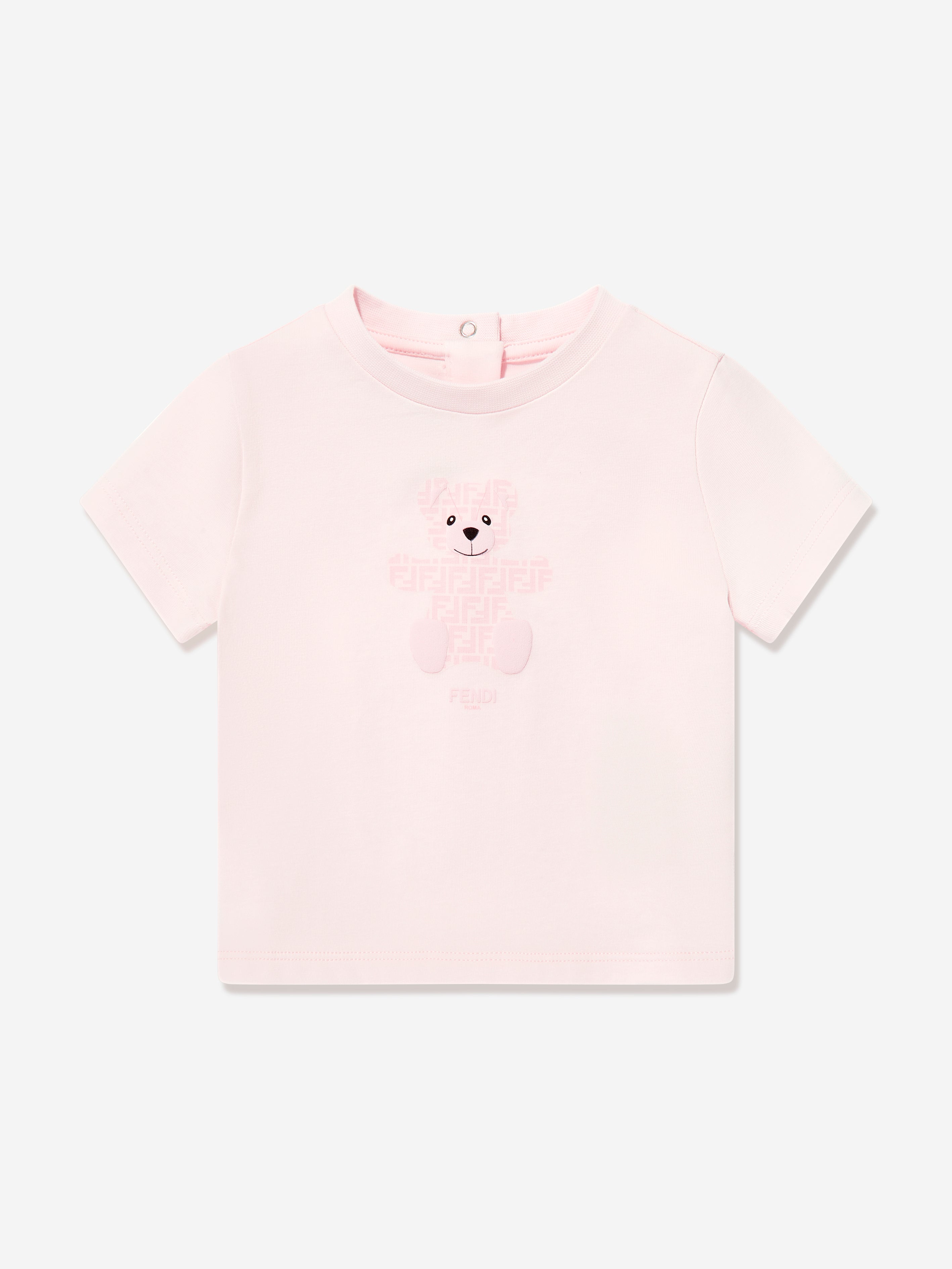 Fendi Baby Girls Teddy Bear T-Shirt in Pink