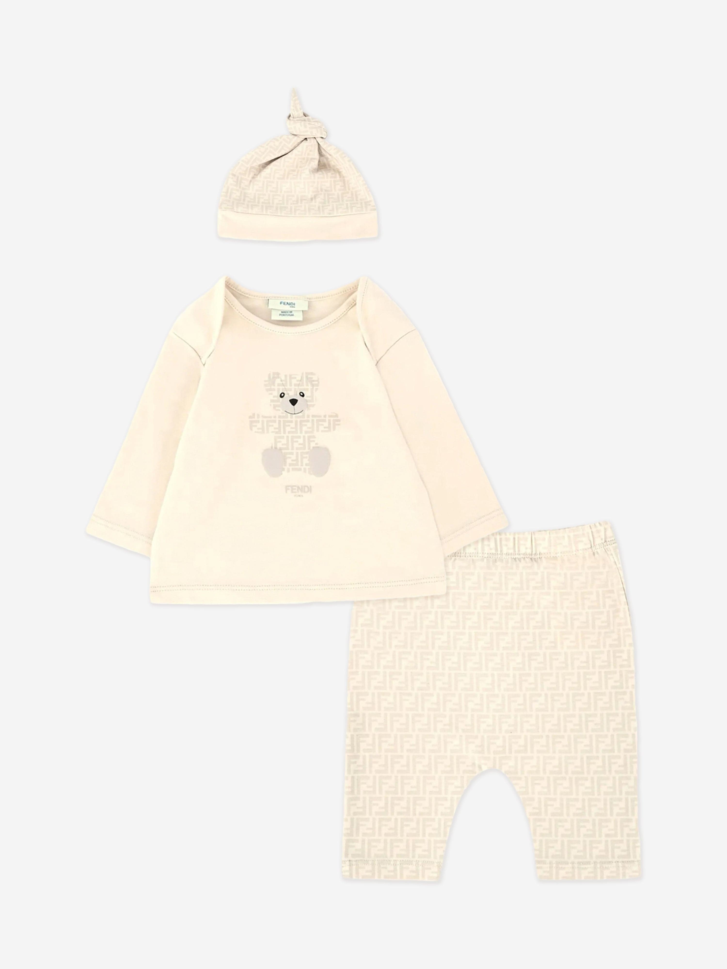 Fendi Baby Bear Top and Pants Set in Beige