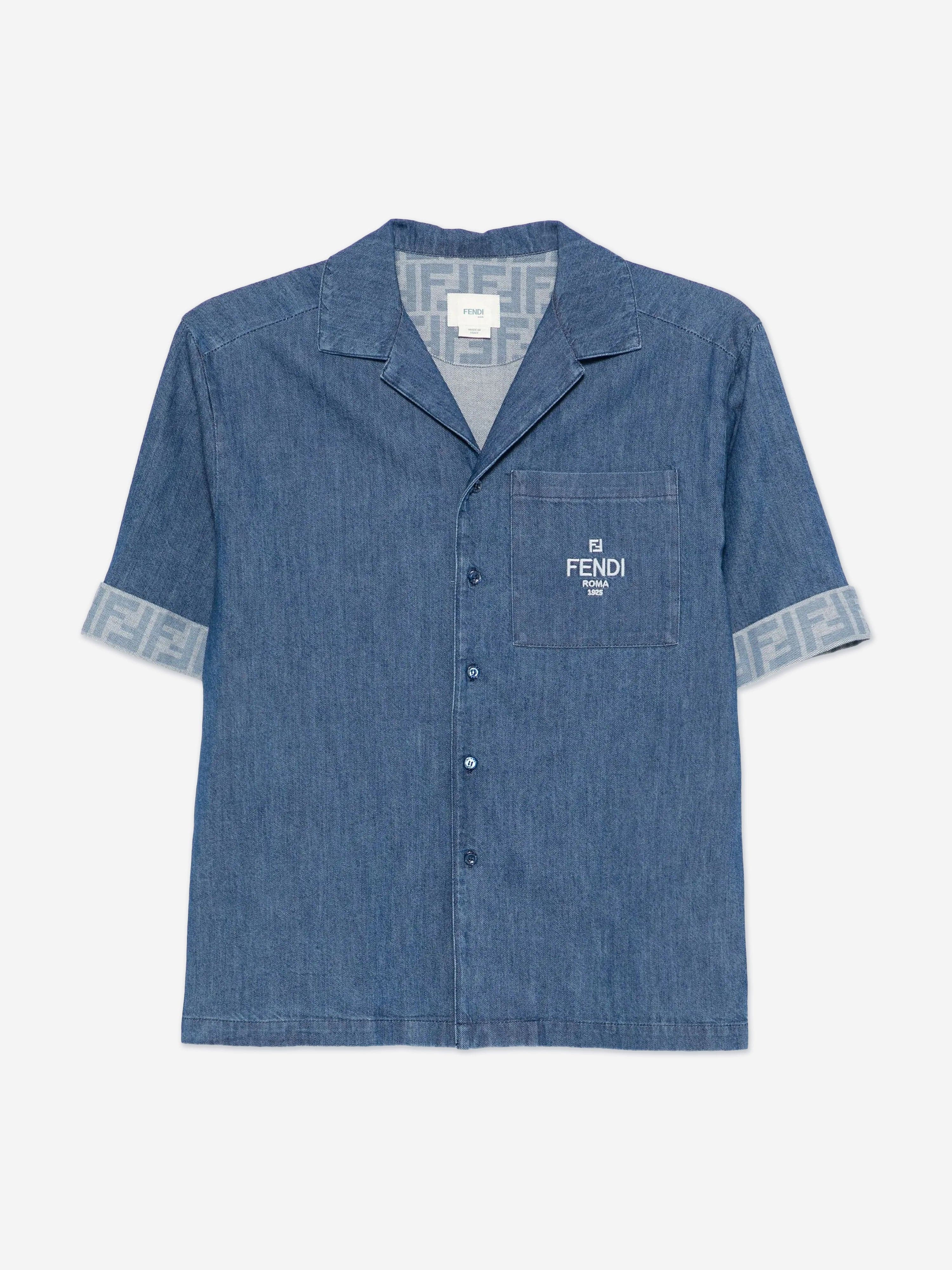 Fendi Boys FF Light Denim Shirt