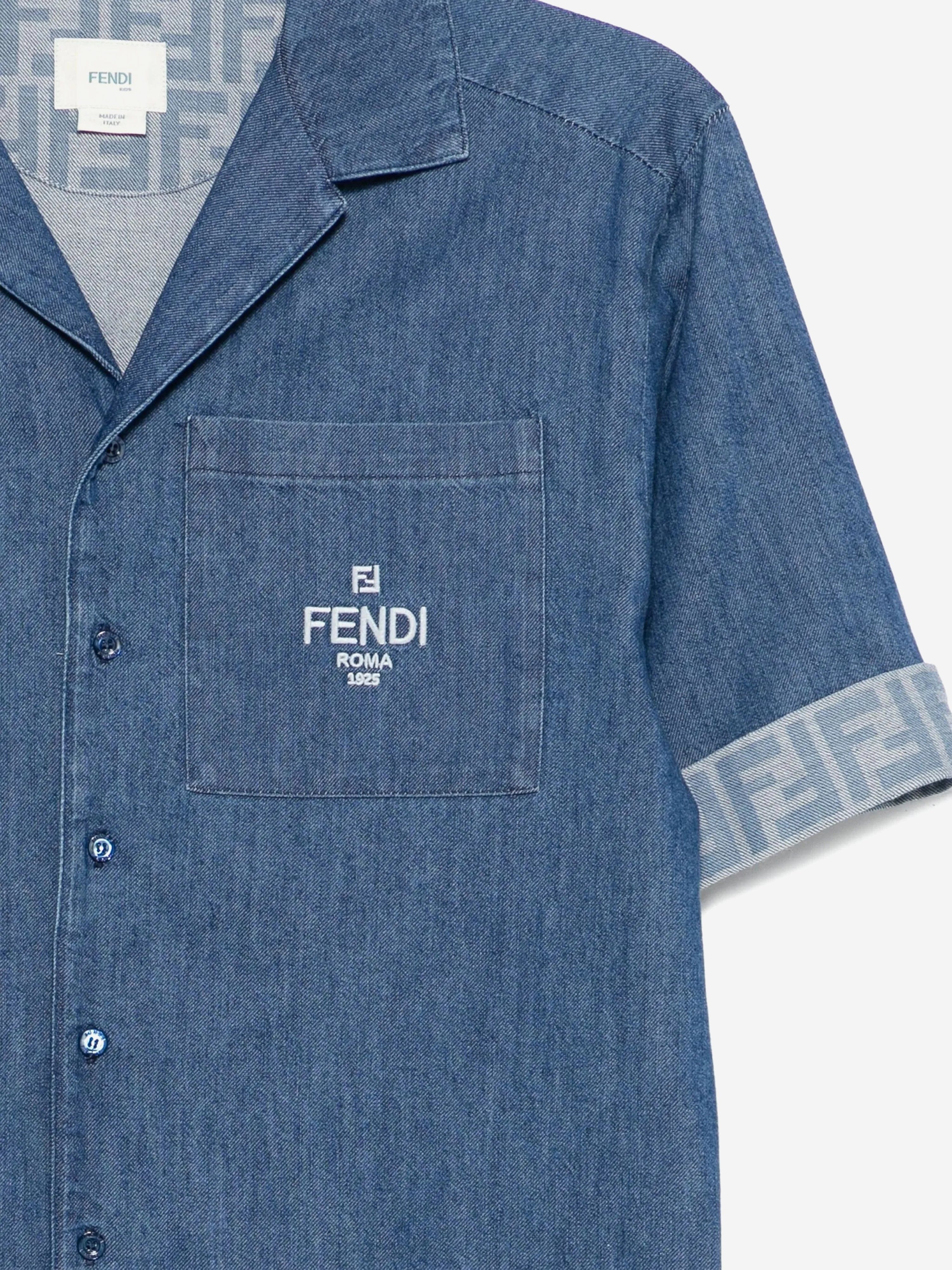 Fendi Boys FF Light Denim Shirt