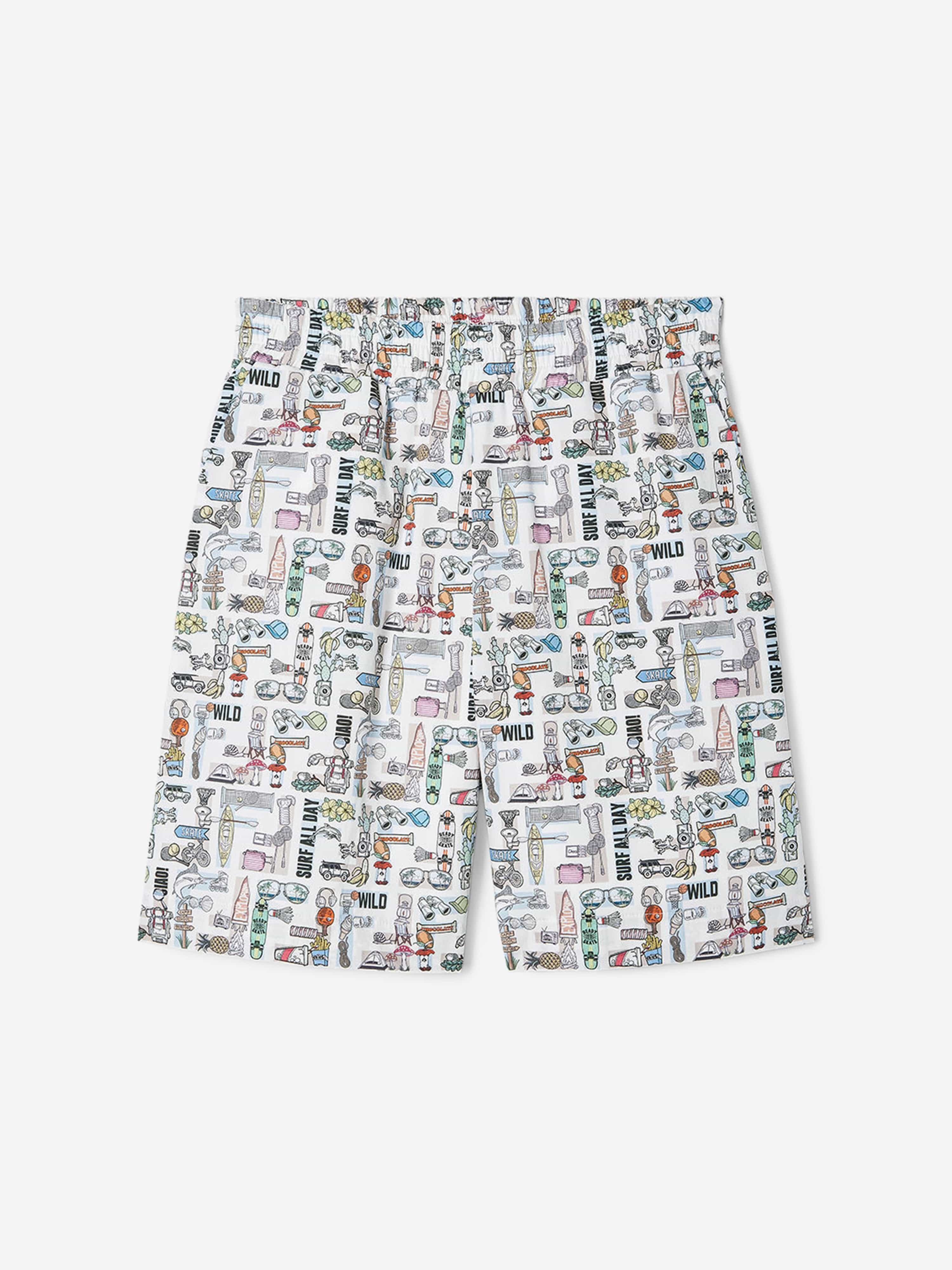 Fendi Boys FF Logo Bermuda Shorts in White