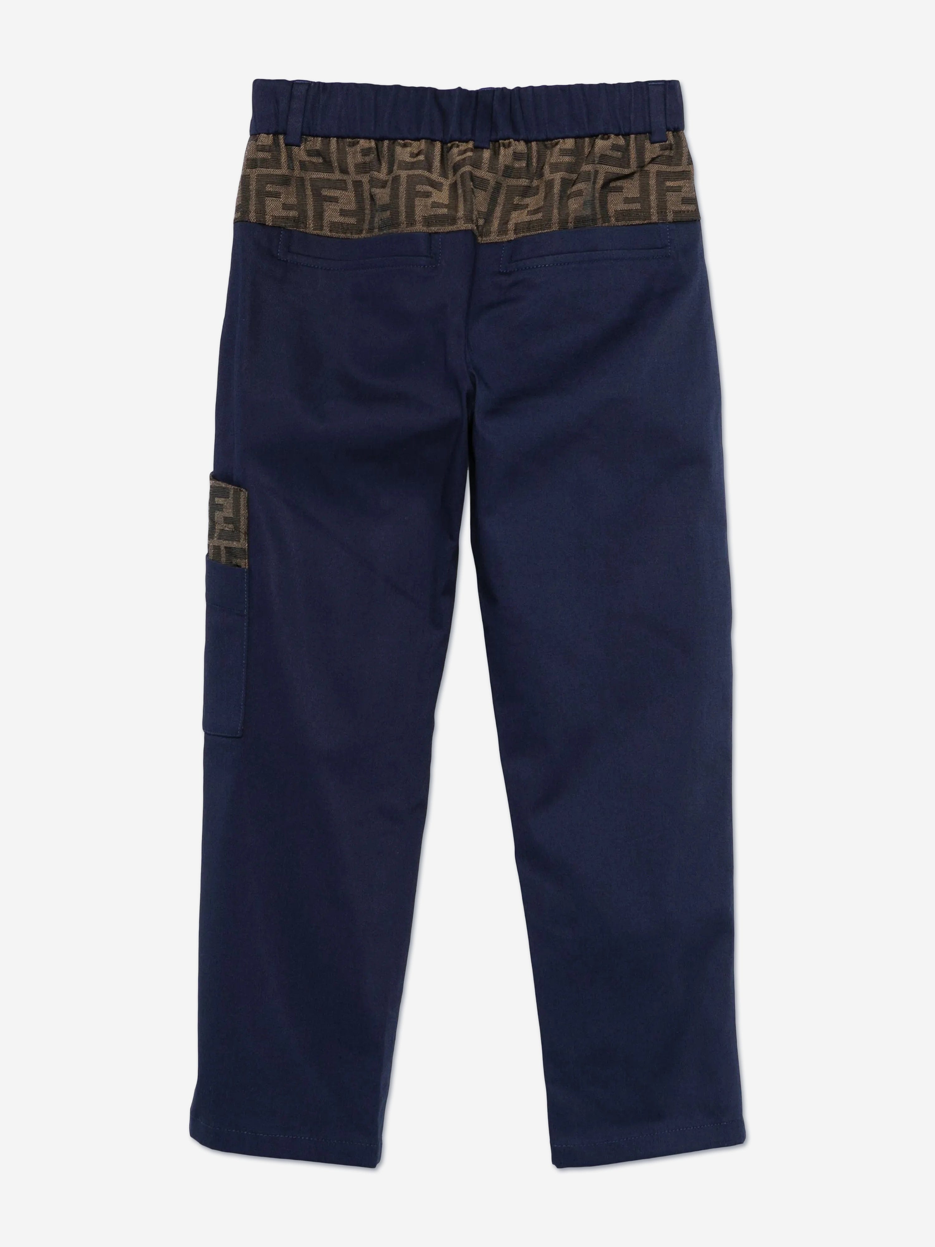 Fendi Boys Gabardine Trousers in Navy