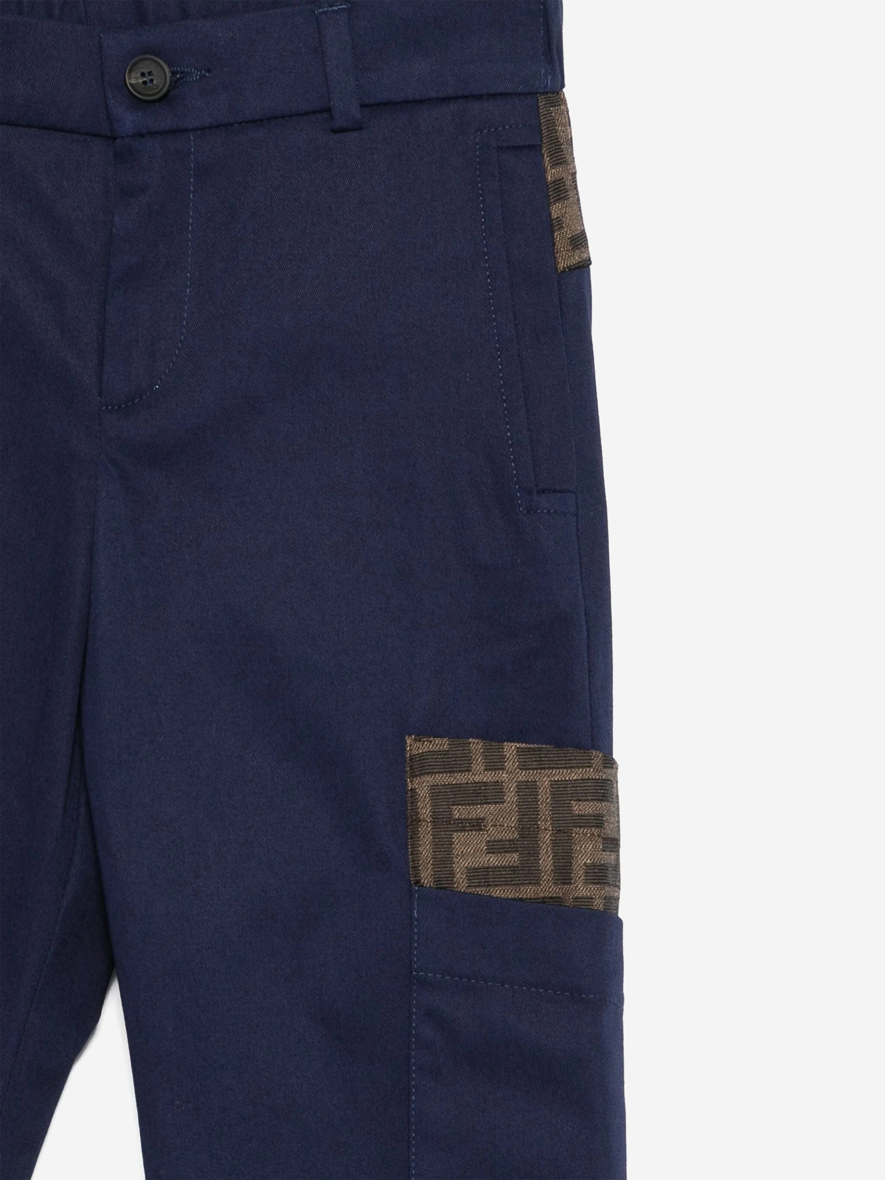 Fendi Boys Gabardine Trousers in Navy