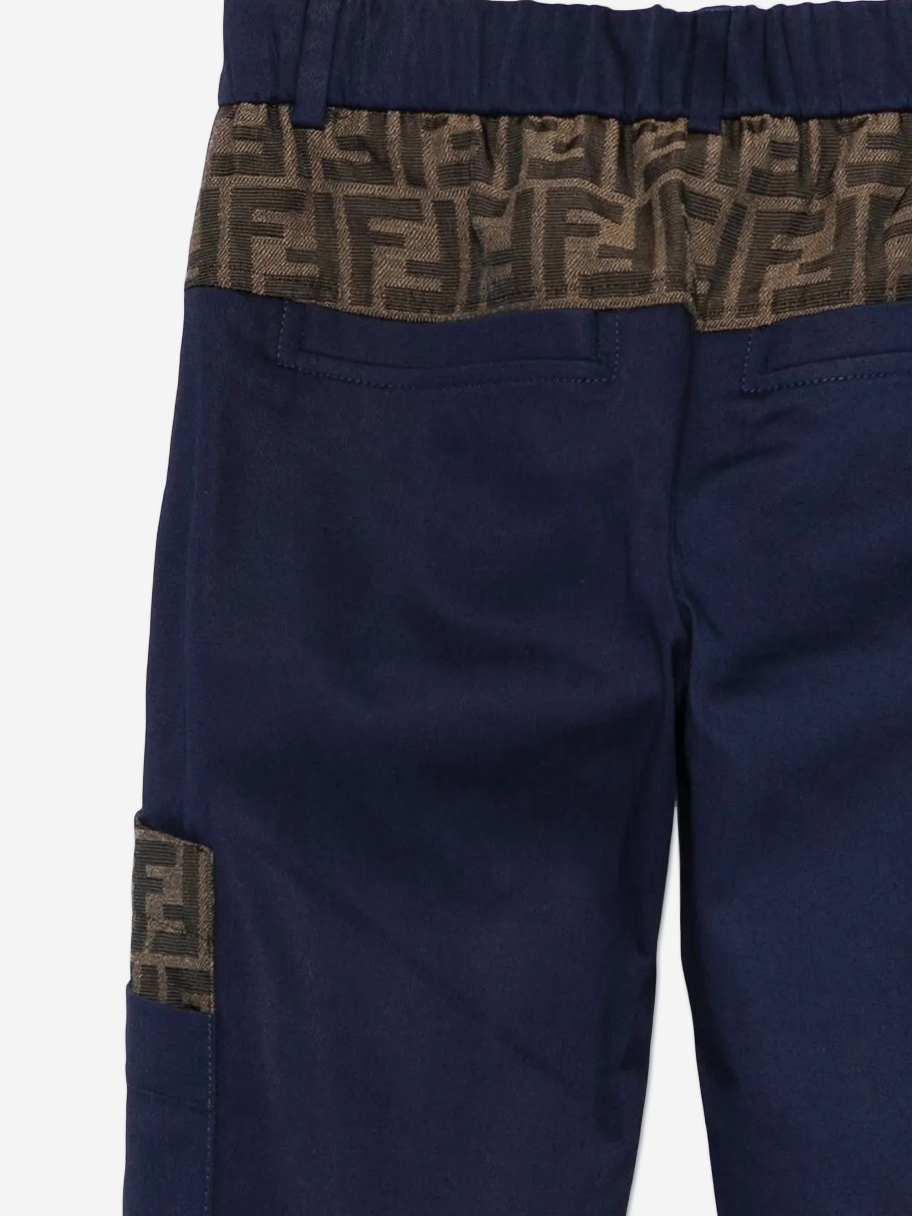 Fendi Boys Gabardine Trousers in Navy