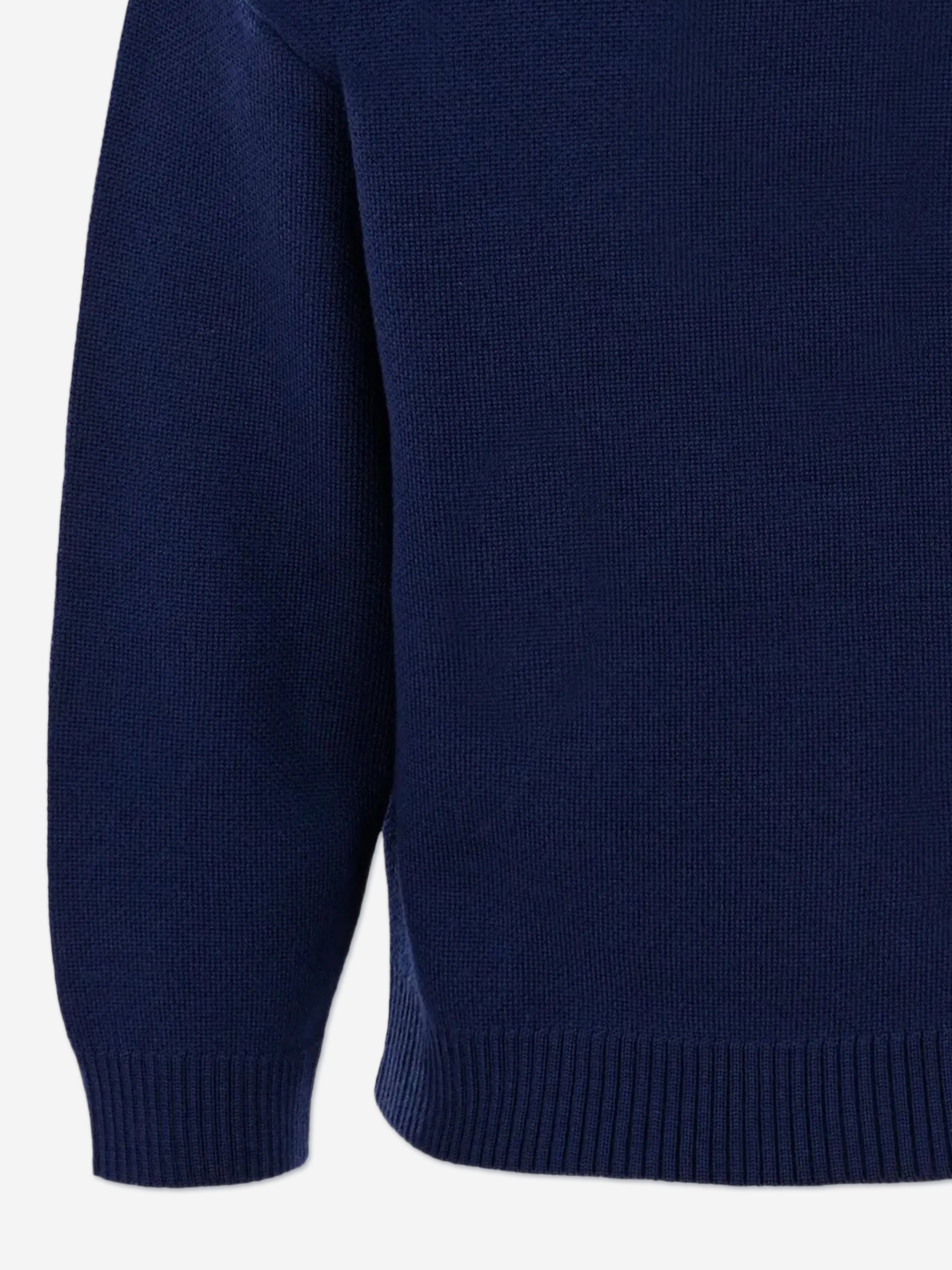Fendi Boys Wool Knit Logo Sweatshirt in Navy