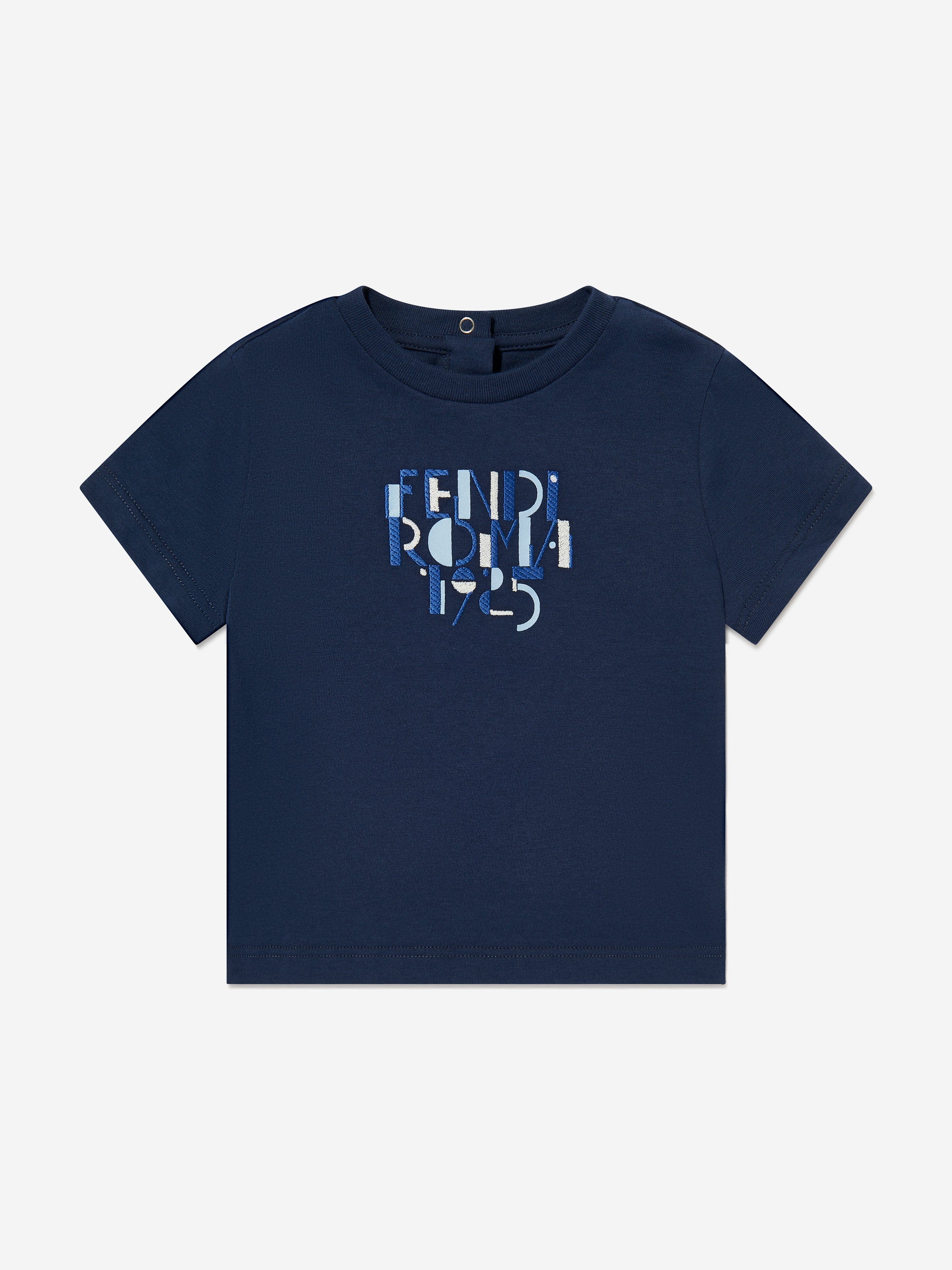 Fendi Baby Logo T-Shirt in Navy