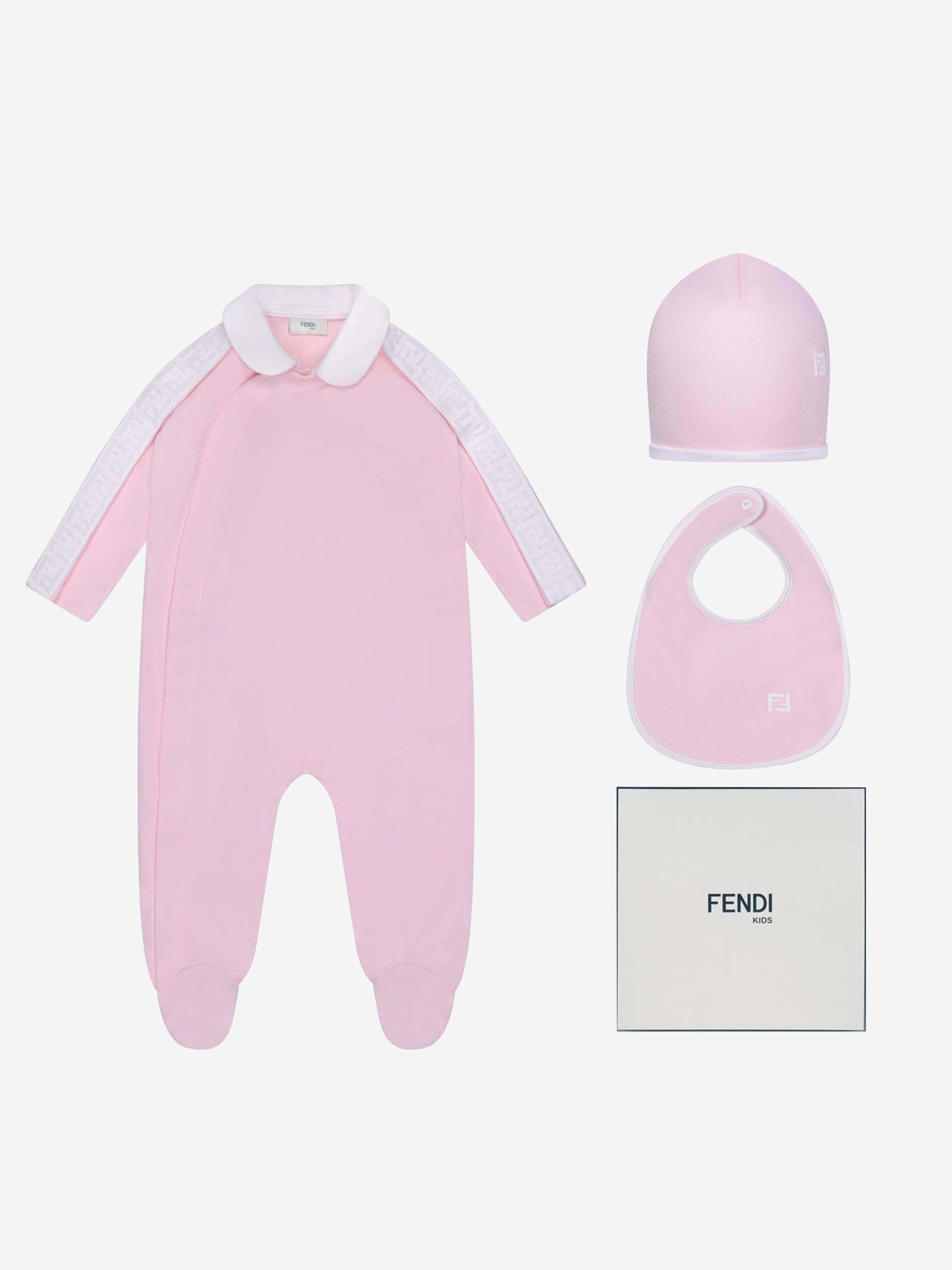 Fendi Girls Cotton Babygrow Gift Set