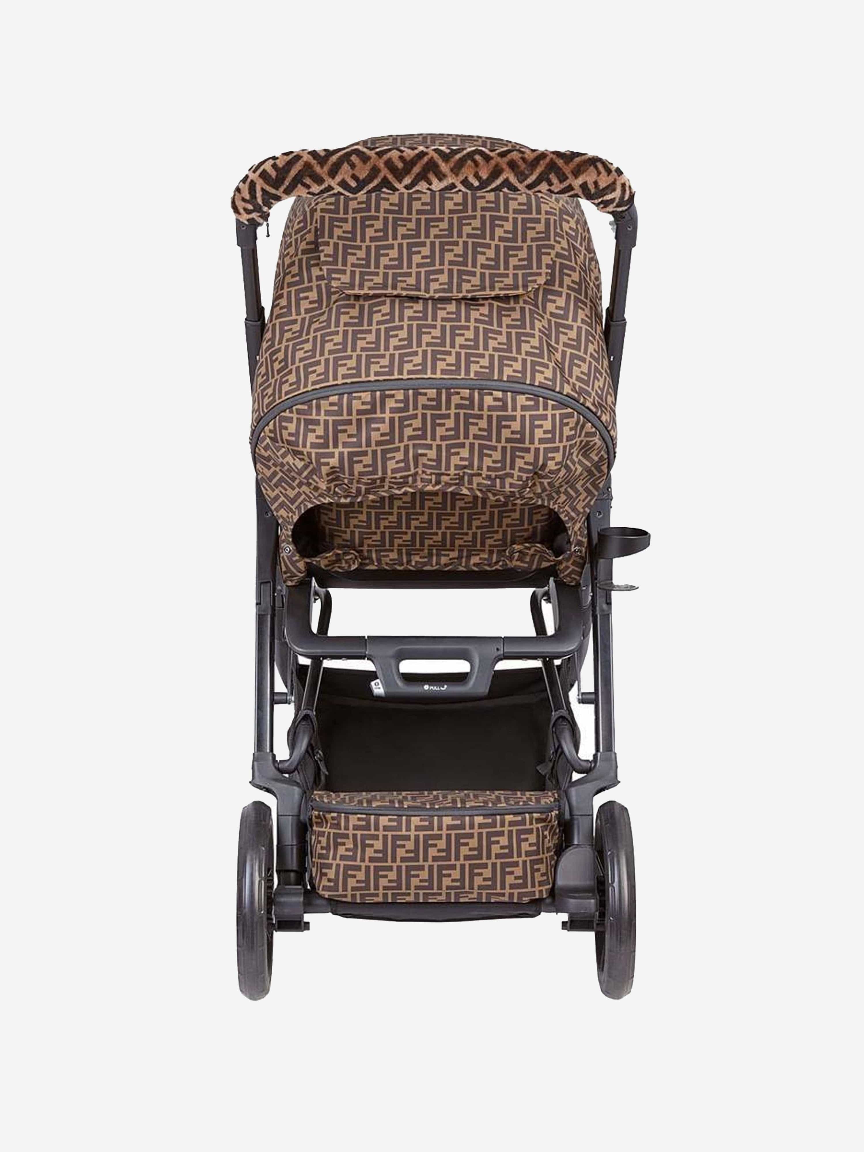 Fendi Baby FF Logo Stroller in Brown