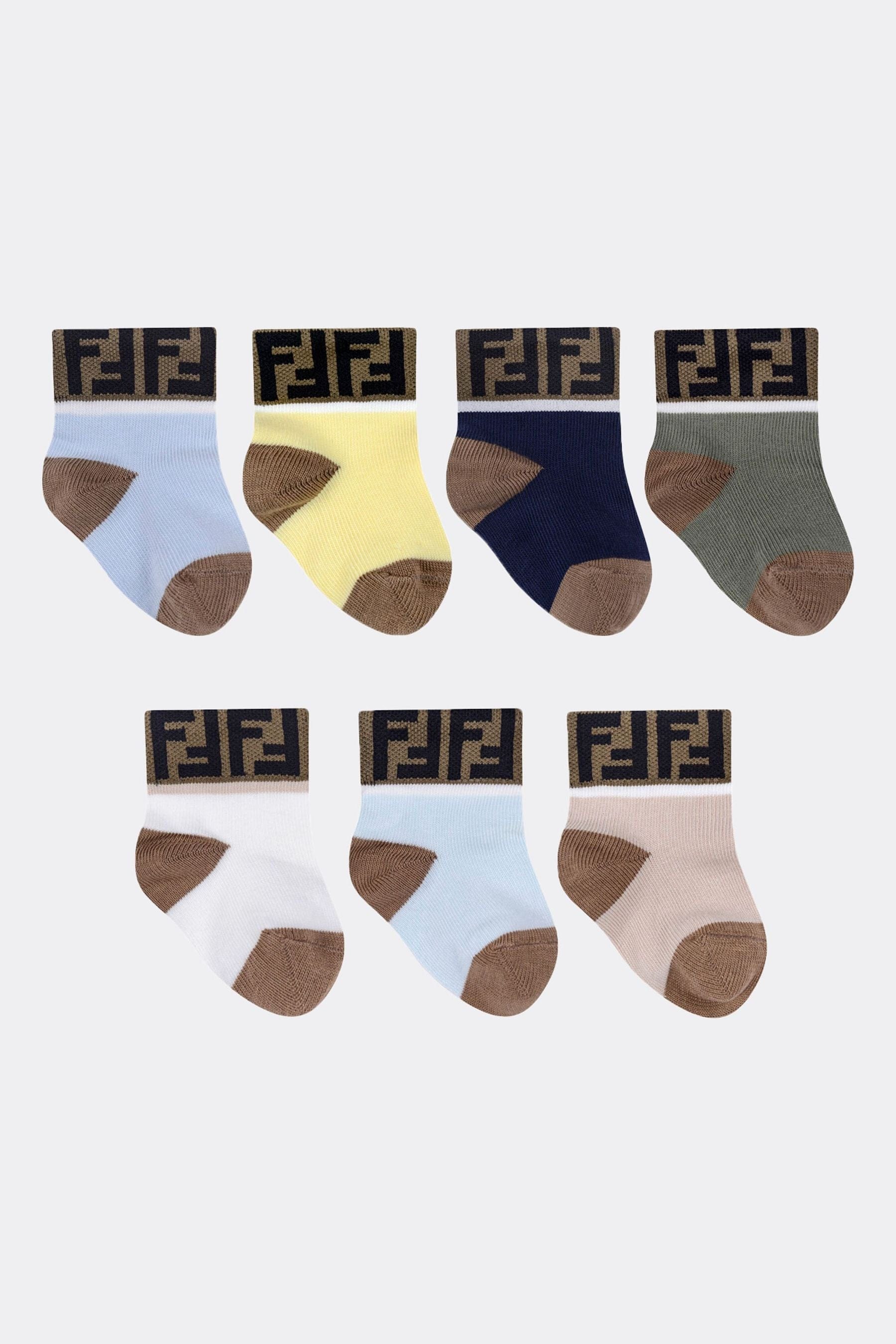 Fendi Baby Multipack FF Logo Socks in Multicolour