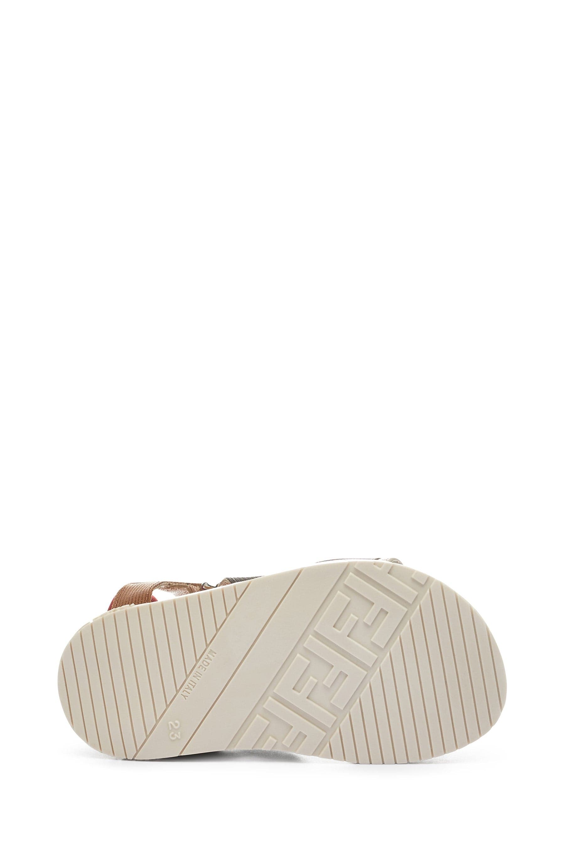 Fendi Kids FF Logo Sandals in Beige