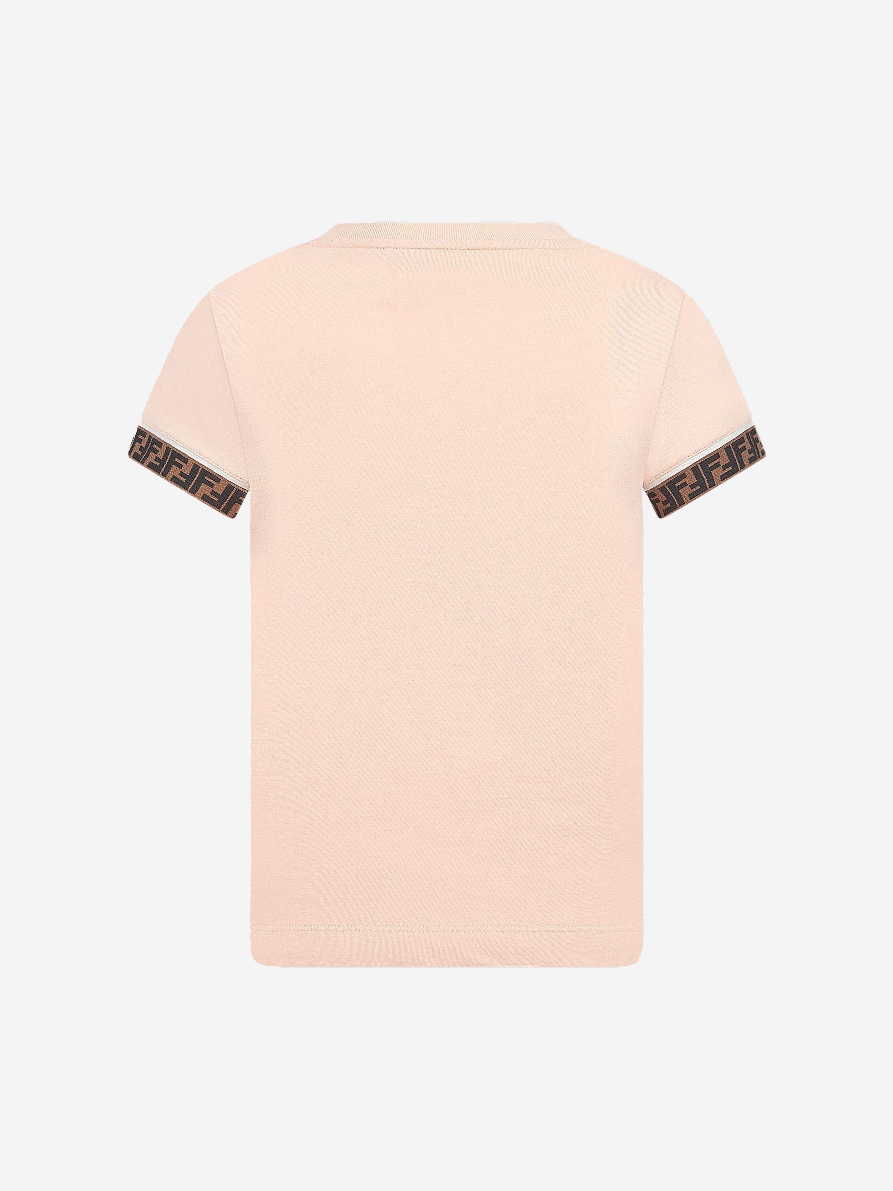 Fendi Unisex Cotton FF Logo Trim T-Shirt