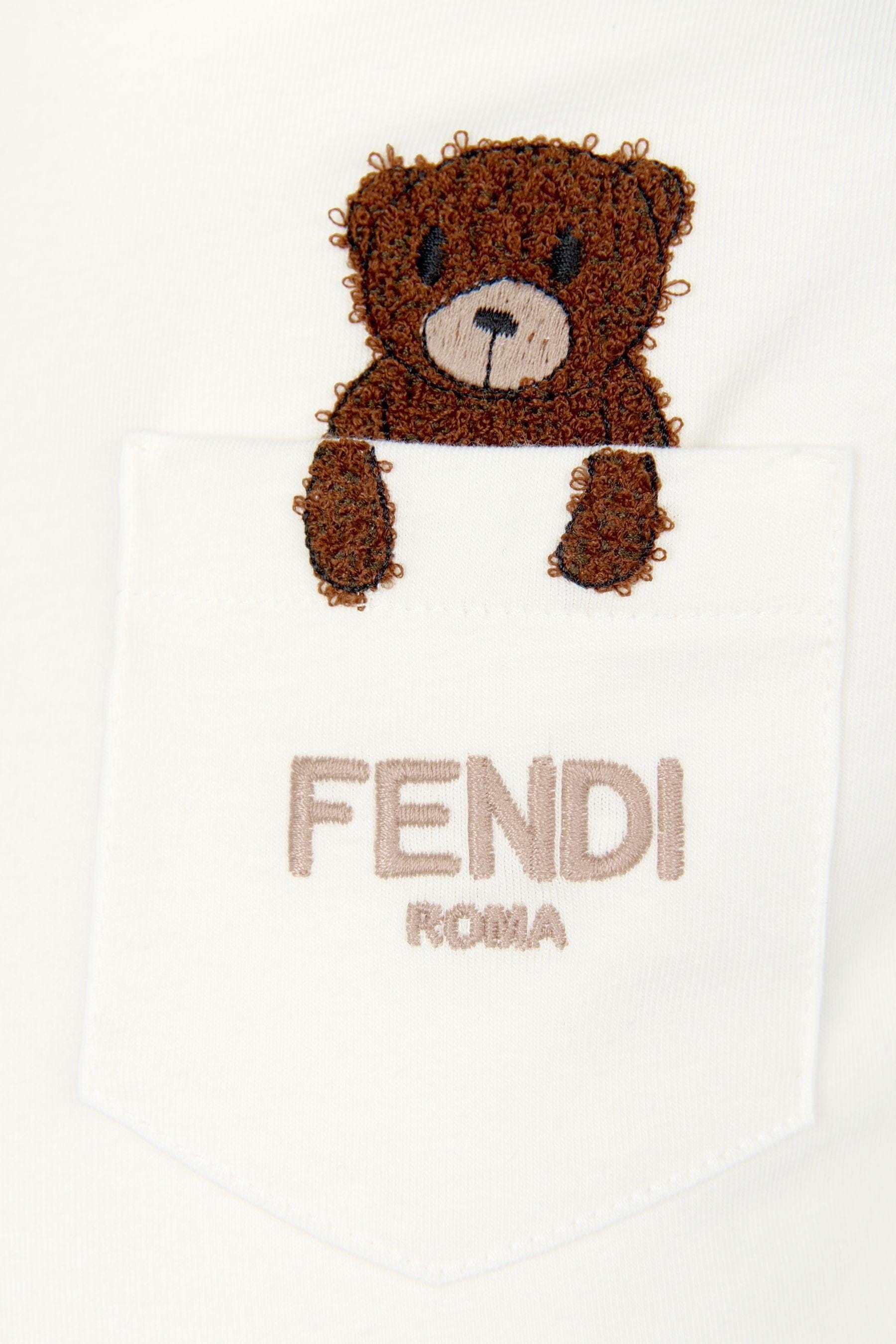 Fendi Baby Bear Pocket T-Shirt in White