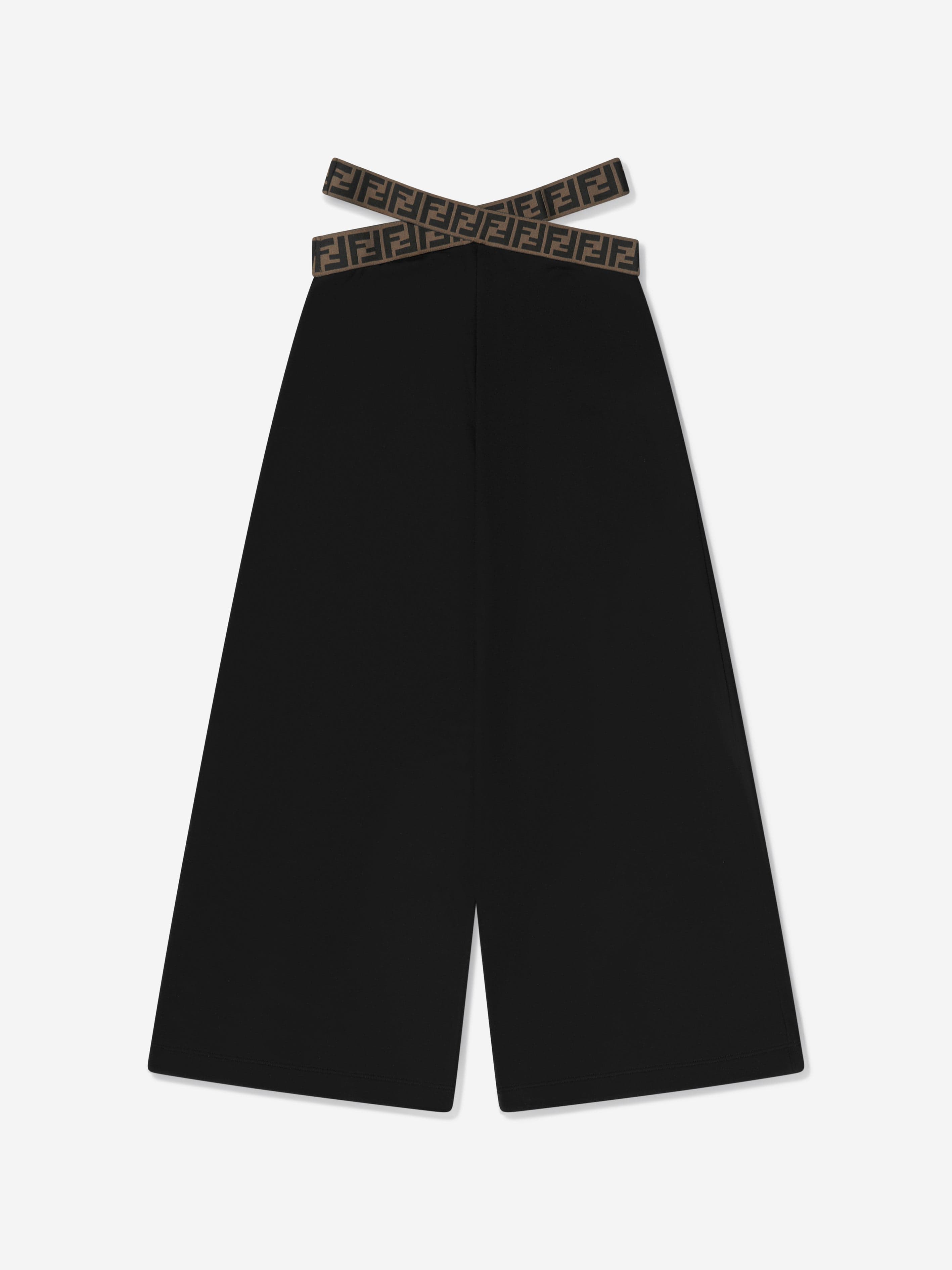 Fendi Girls Band Wide Leg Trousers in Black