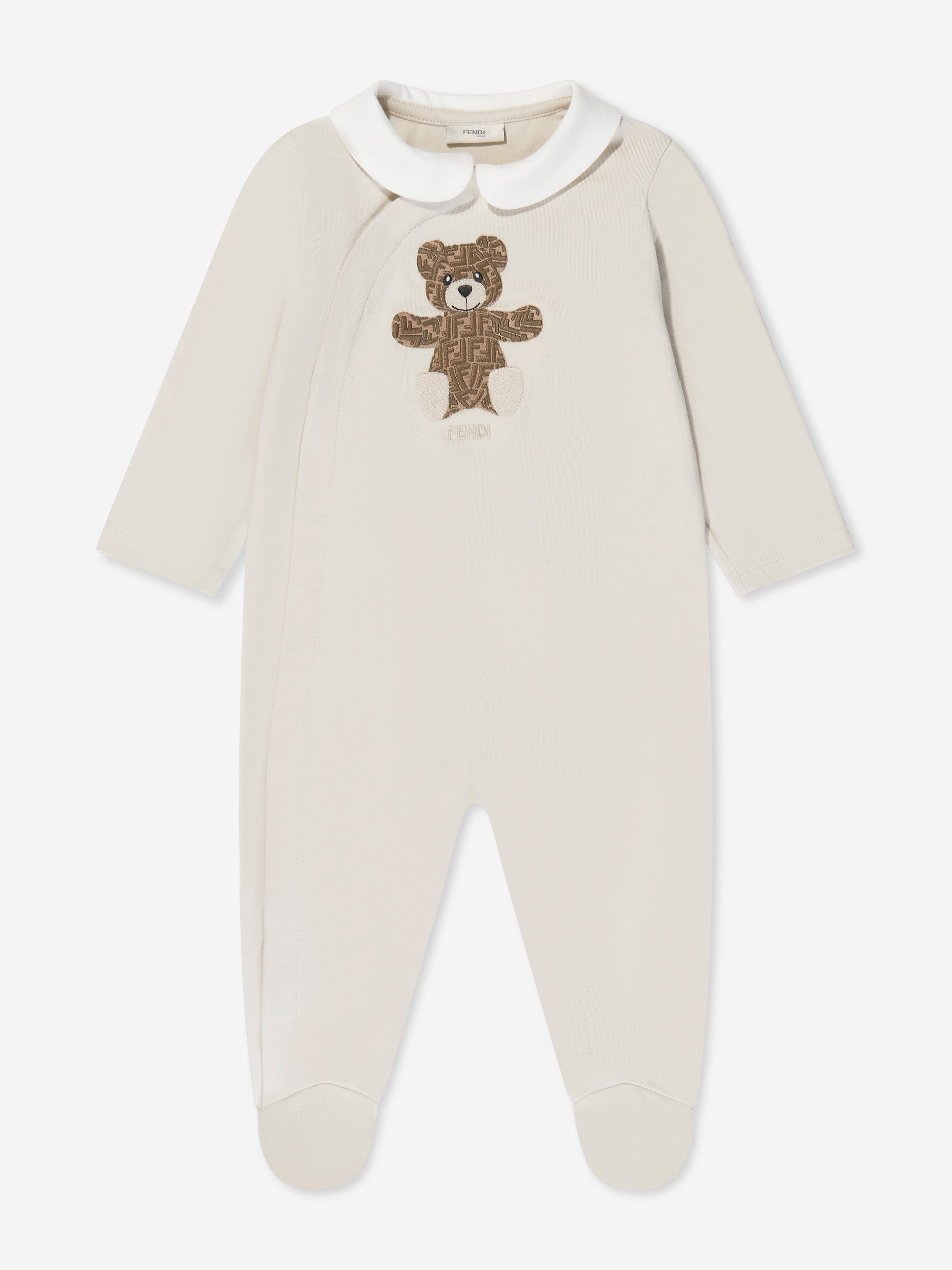 Fendi Baby Bear Babygrow Gift Set (2 Piece) in Beige