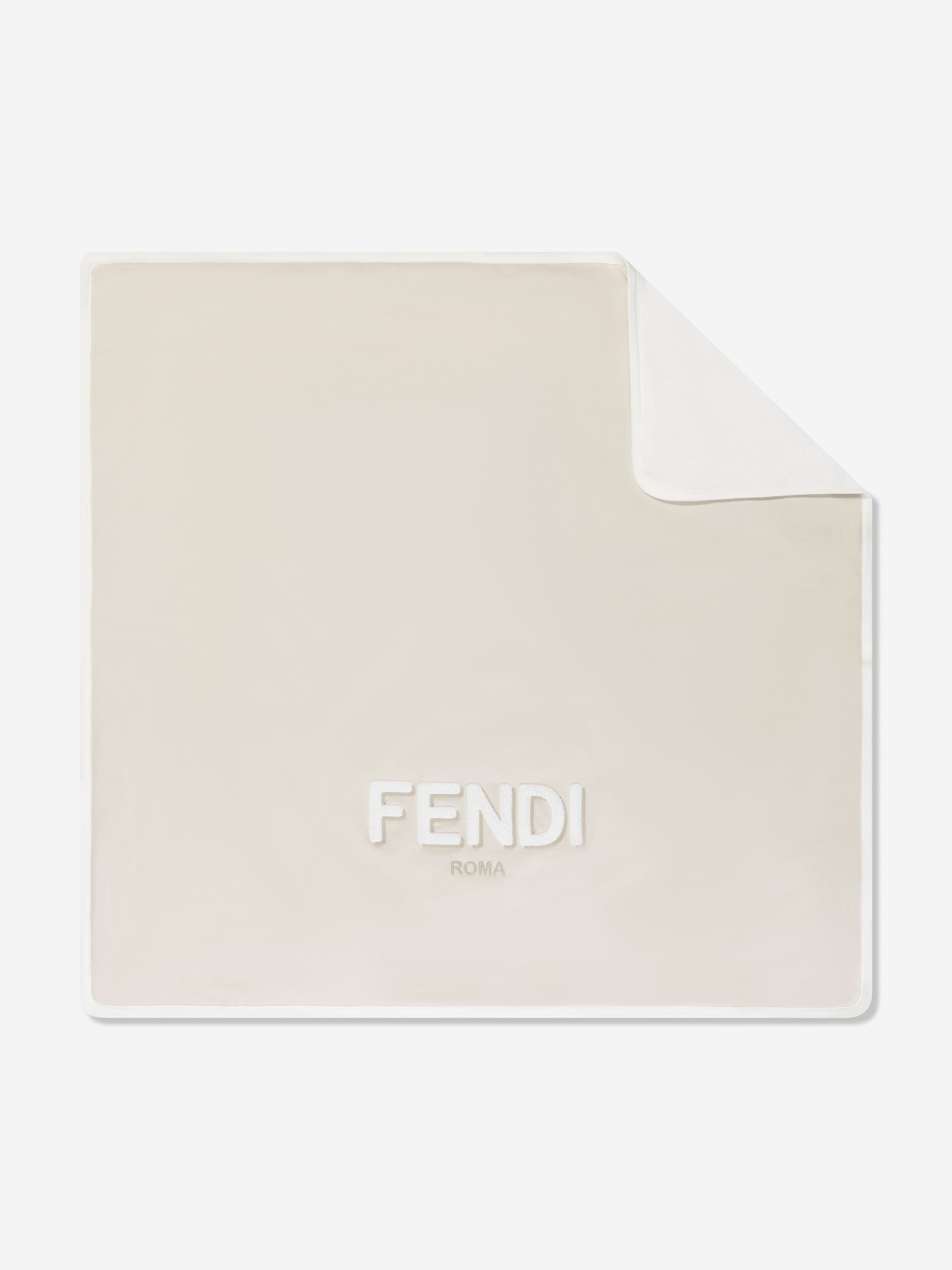 Fendi Baby Logo Jersey Blanket in Beige