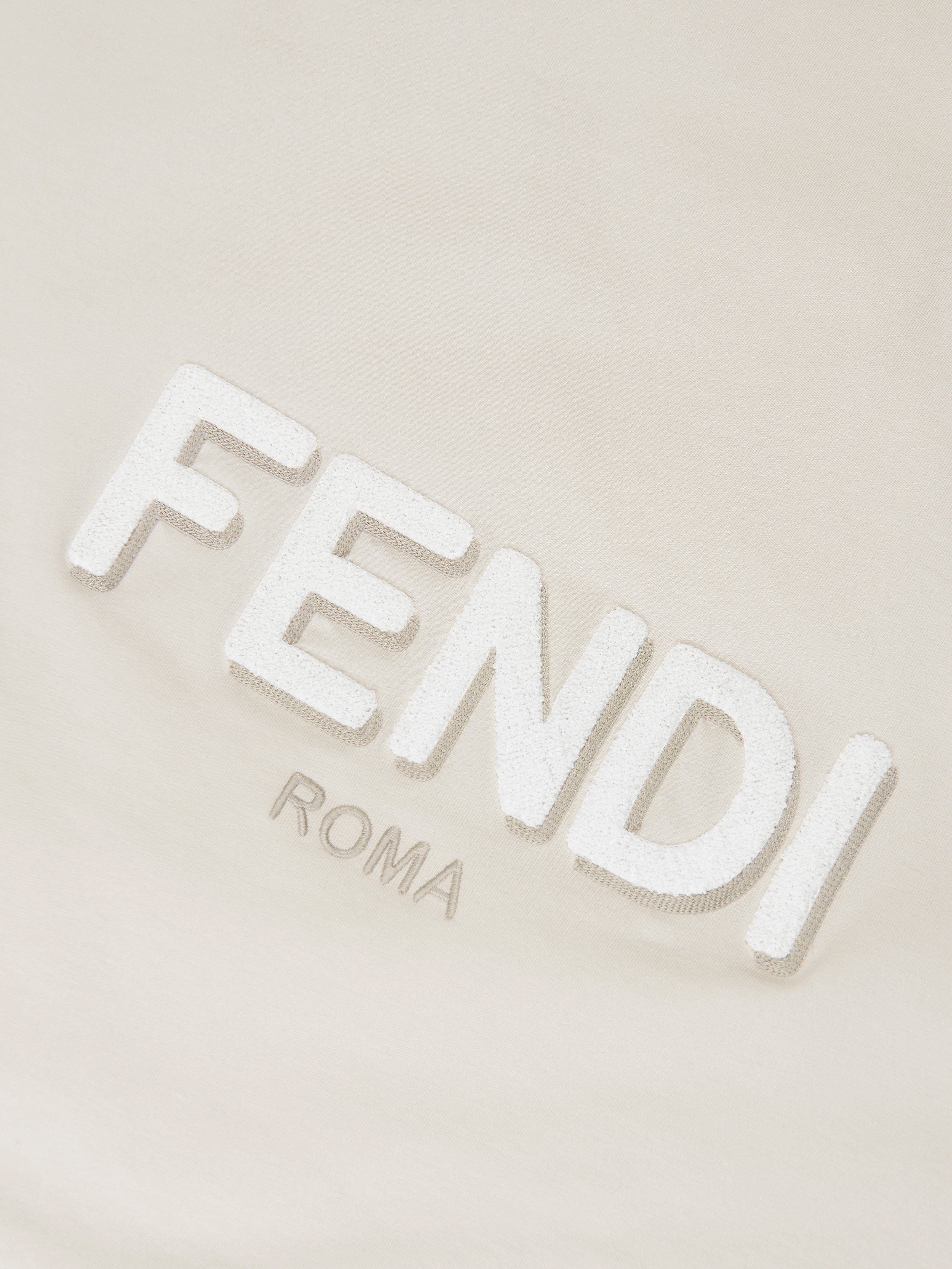 Fendi Baby Logo Jersey Blanket in Beige