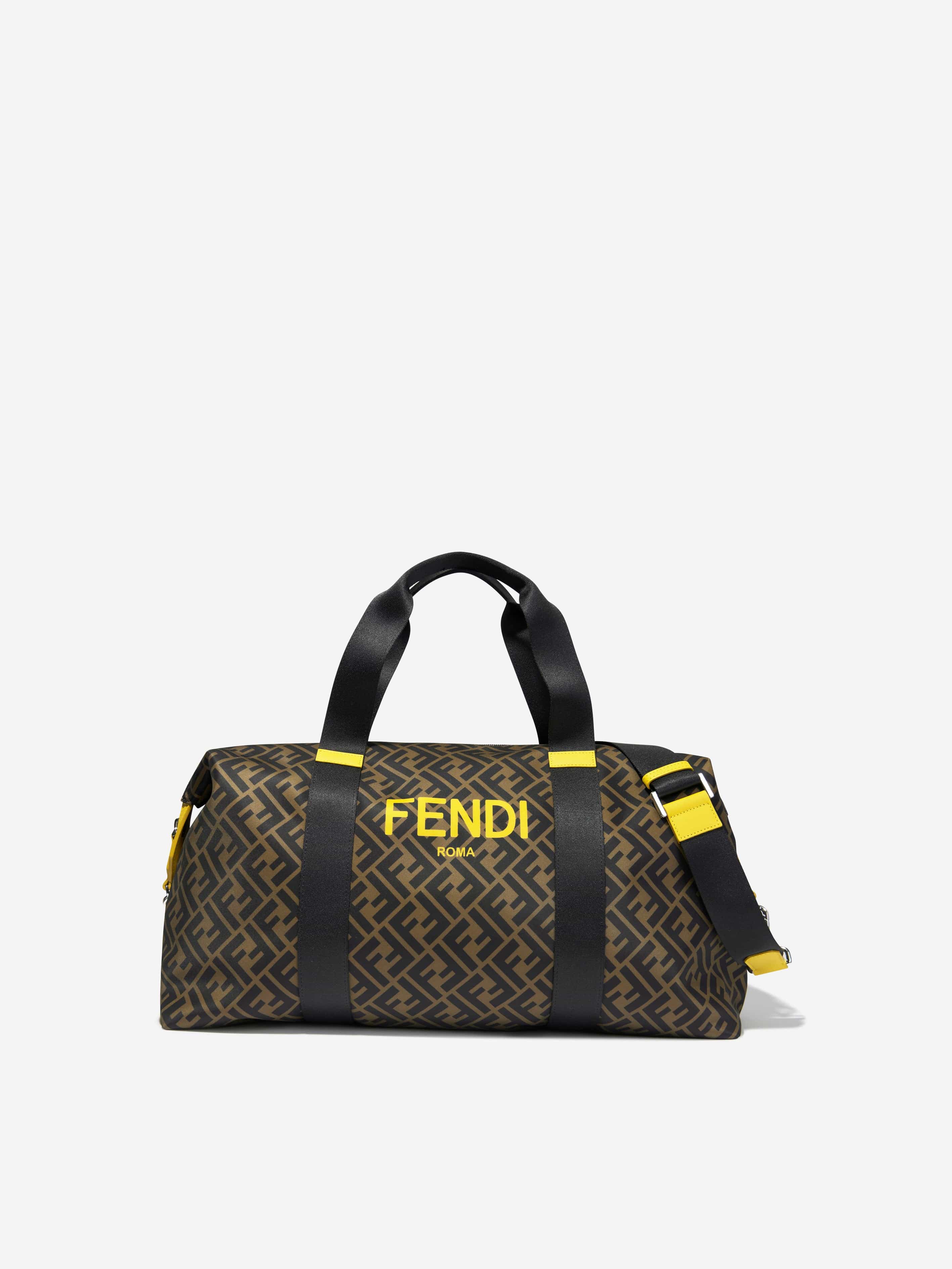 Fendi Kids FF Logo Gym Bag in Brown