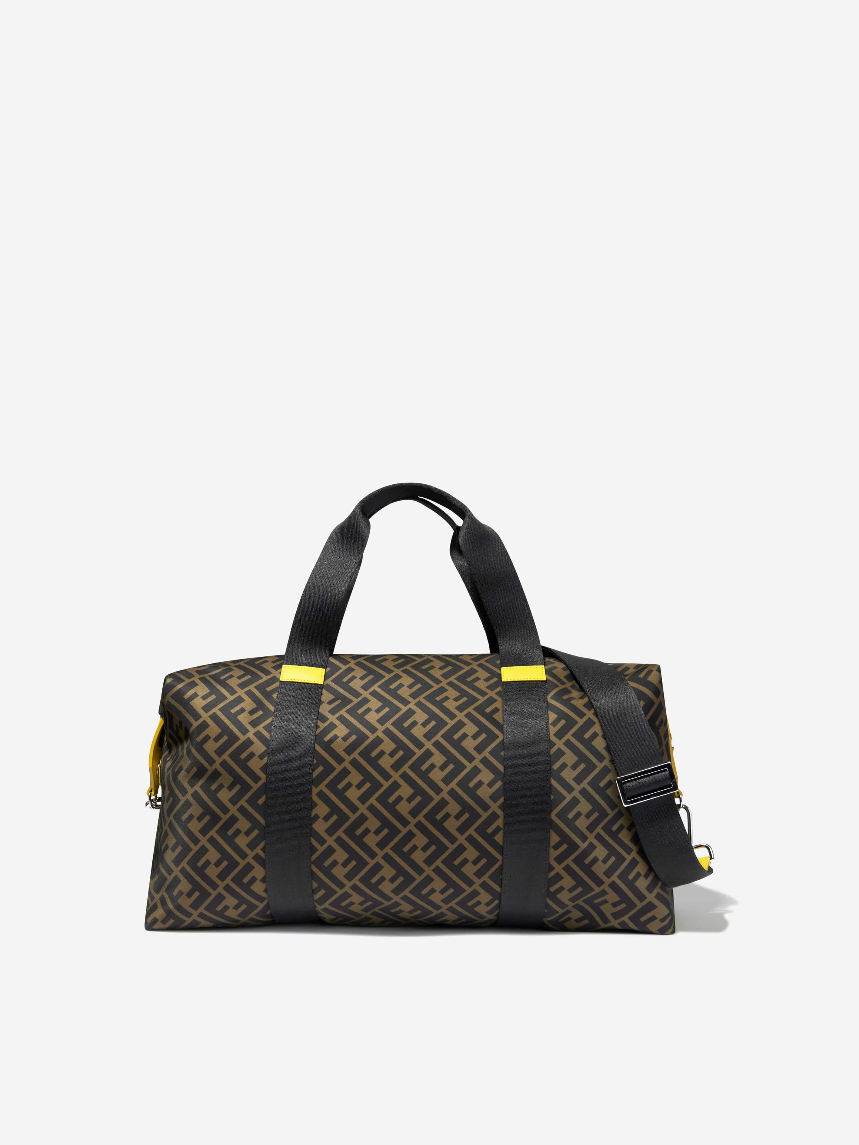 Fendi Kids FF Logo Gym Bag in Brown