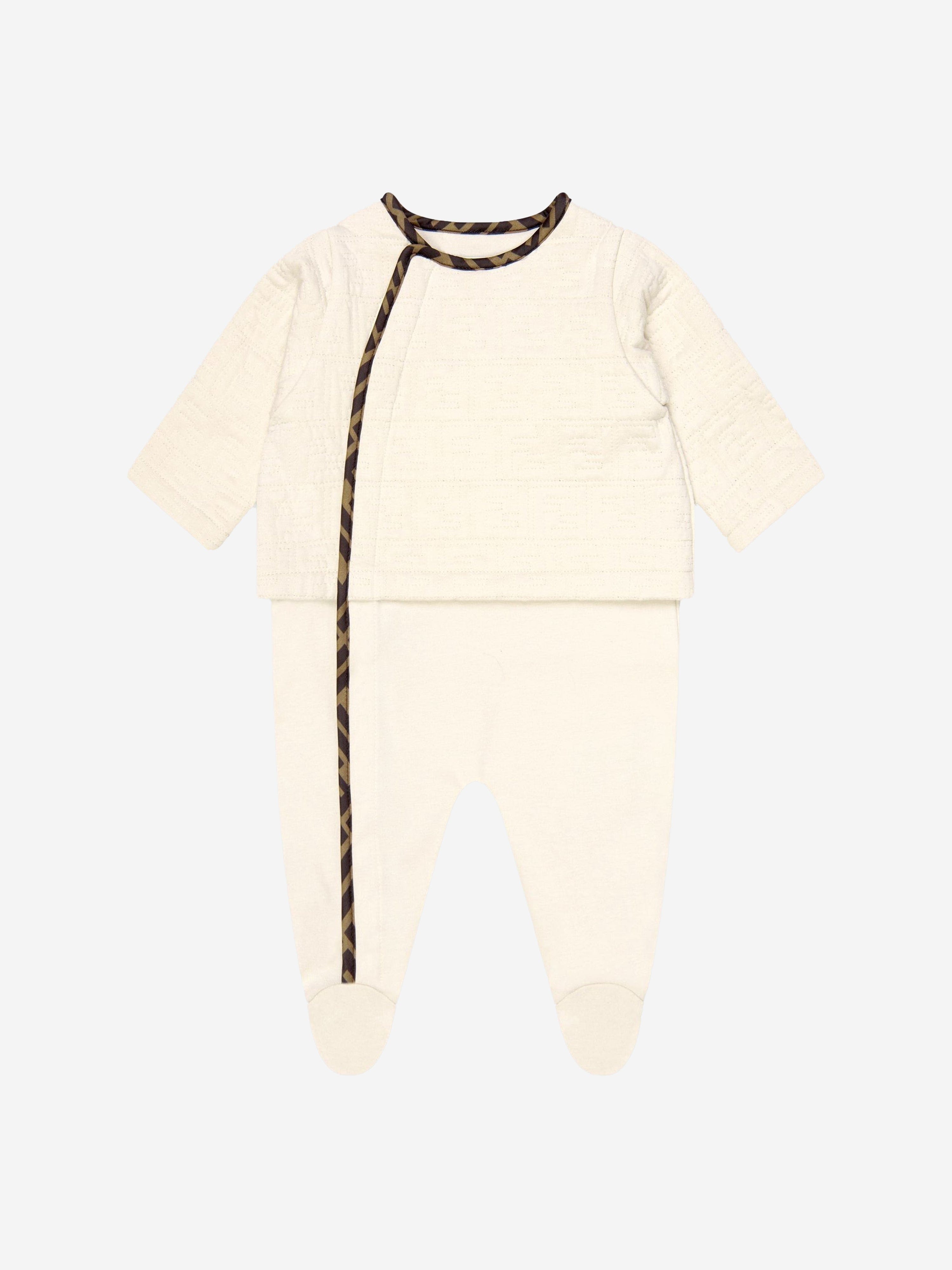 Fendi Baby Gift Set (3 Piece) in Beige