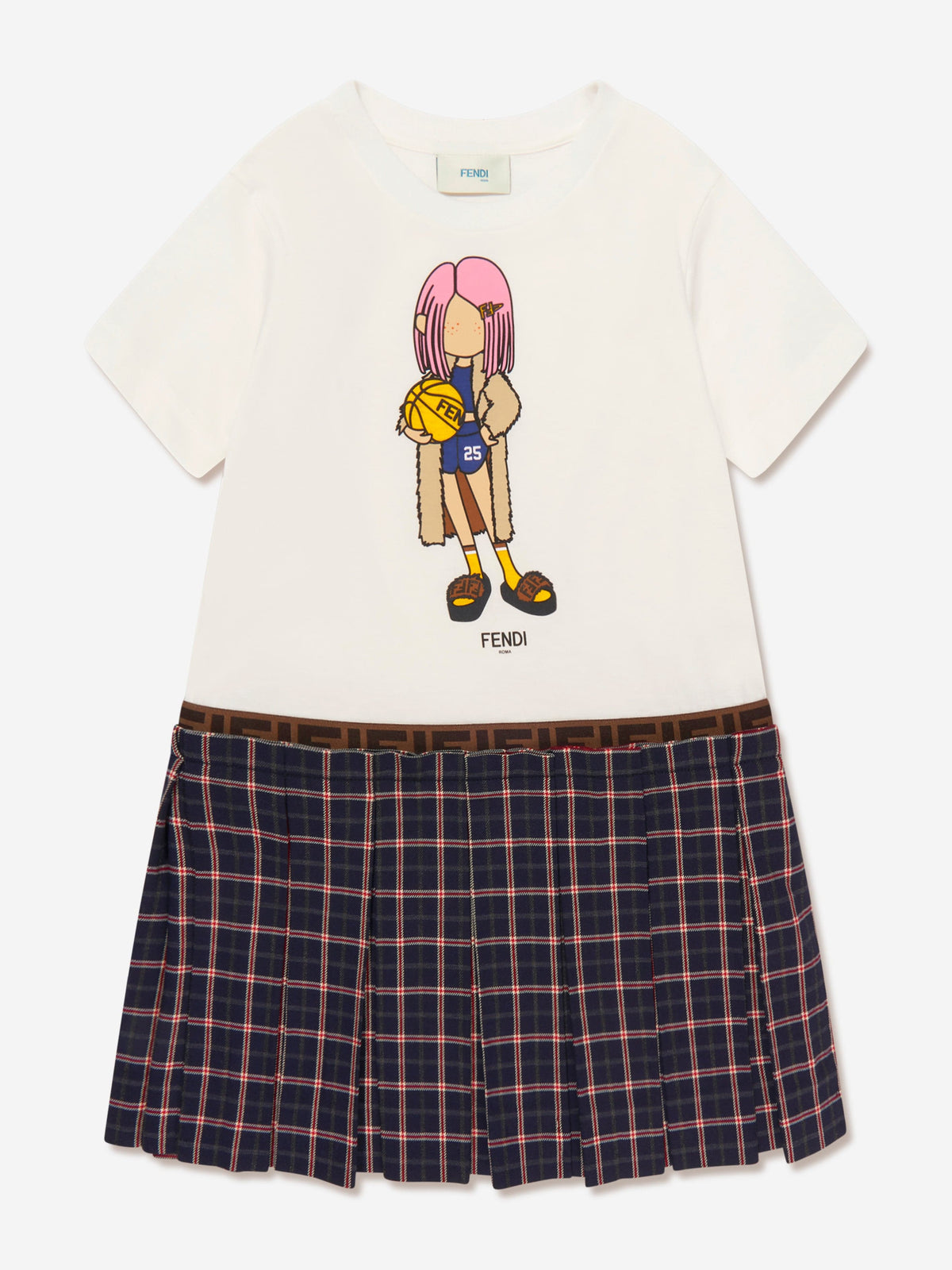 Fendi 2 1 Tartan Skirt Dress