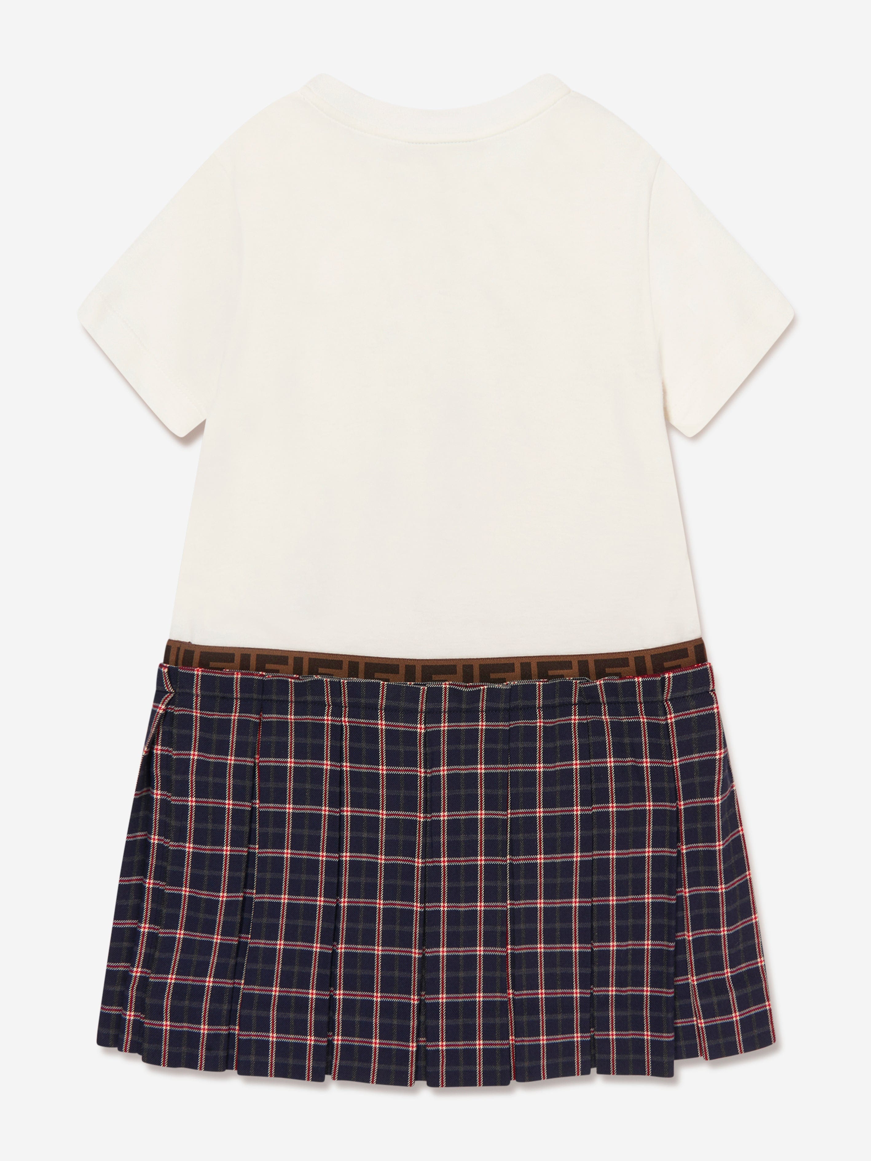 Fendi Girls 2 In 1 Tartan Skirt Dress