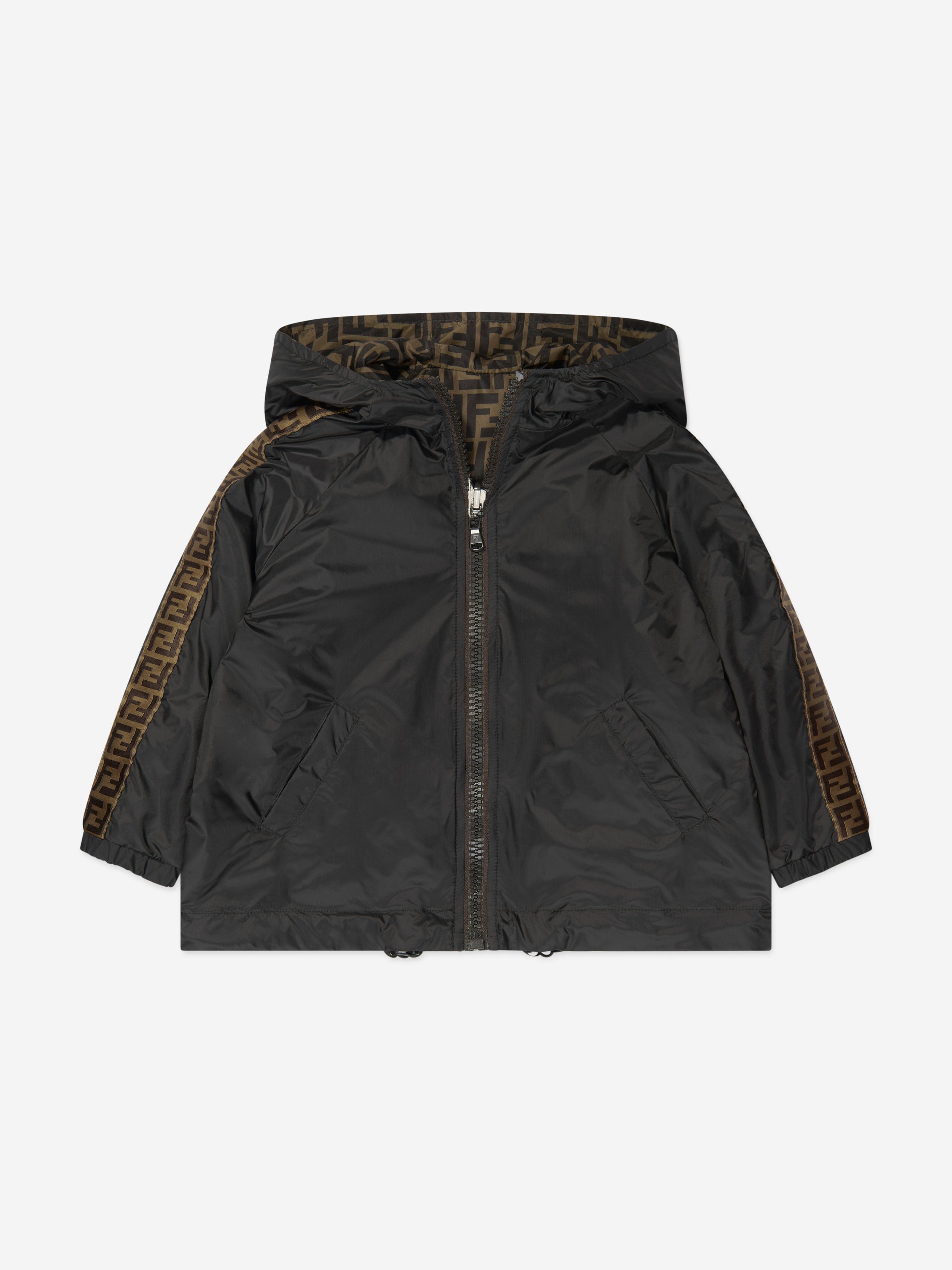 Fendi Kids Reversible FF K-Way Jacket in Black