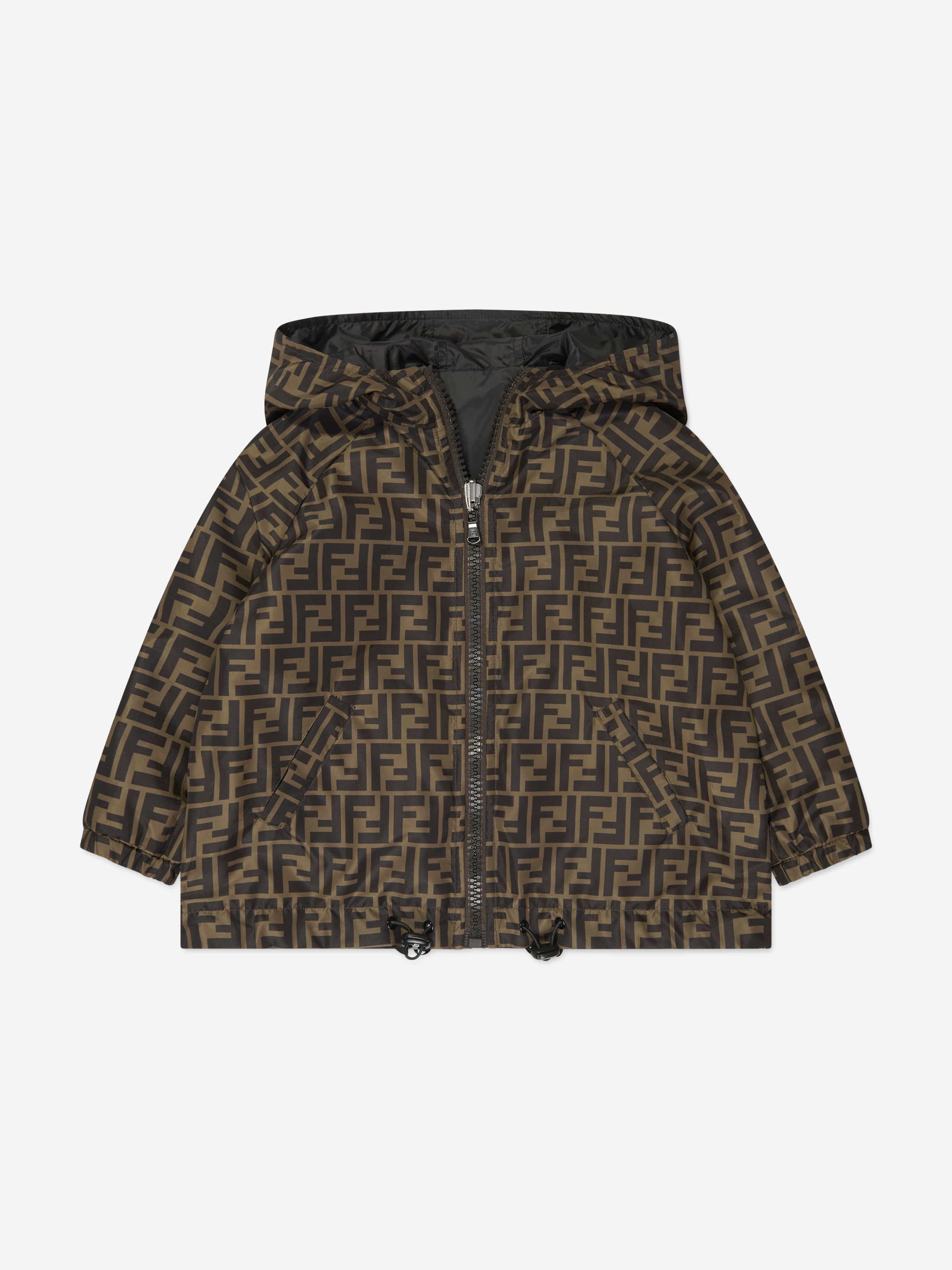 Fendi Kids Logo Trim K-Way Jacket