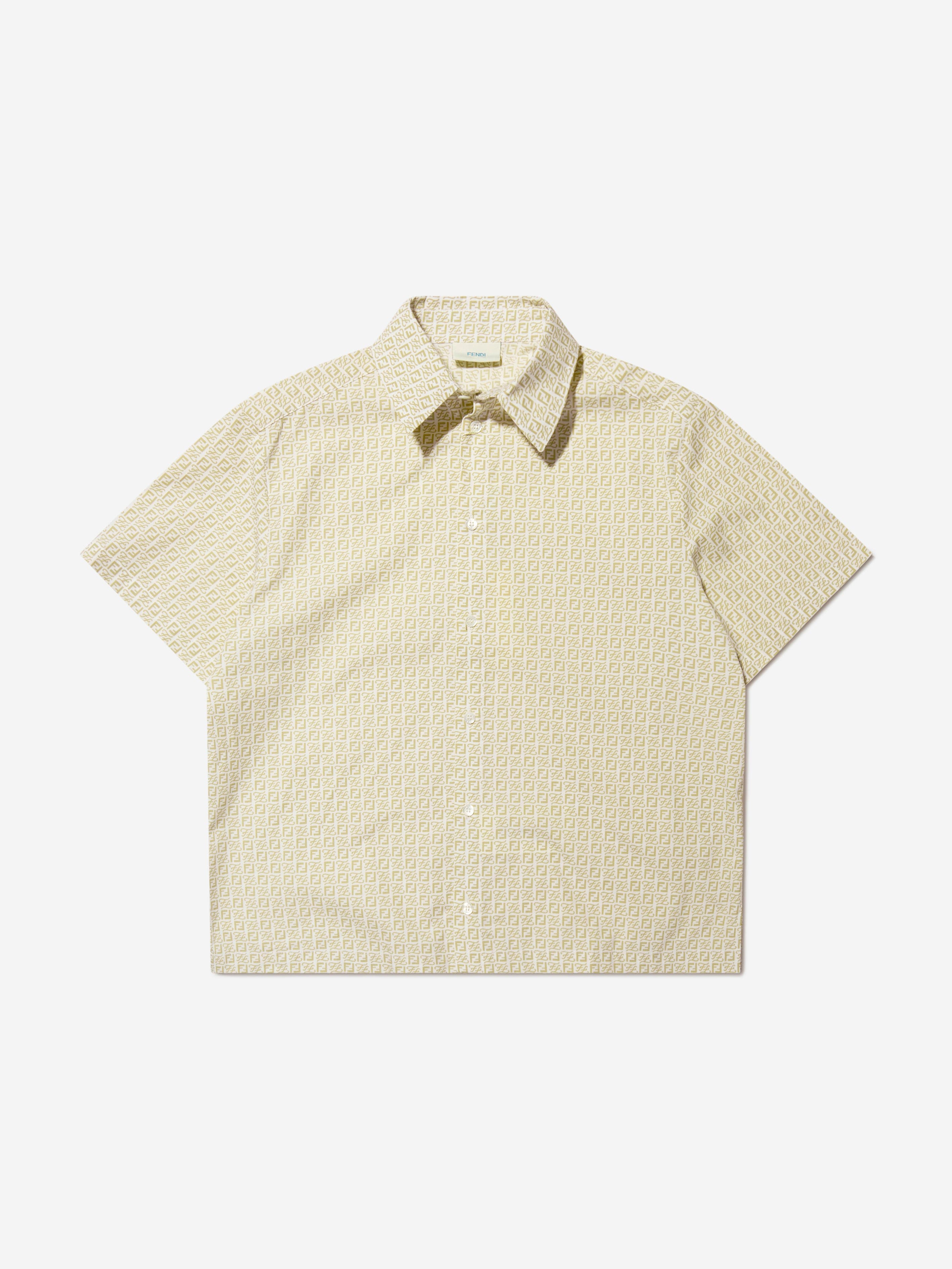 Fendi Boys Karligraphy Short Sleeve Shirt