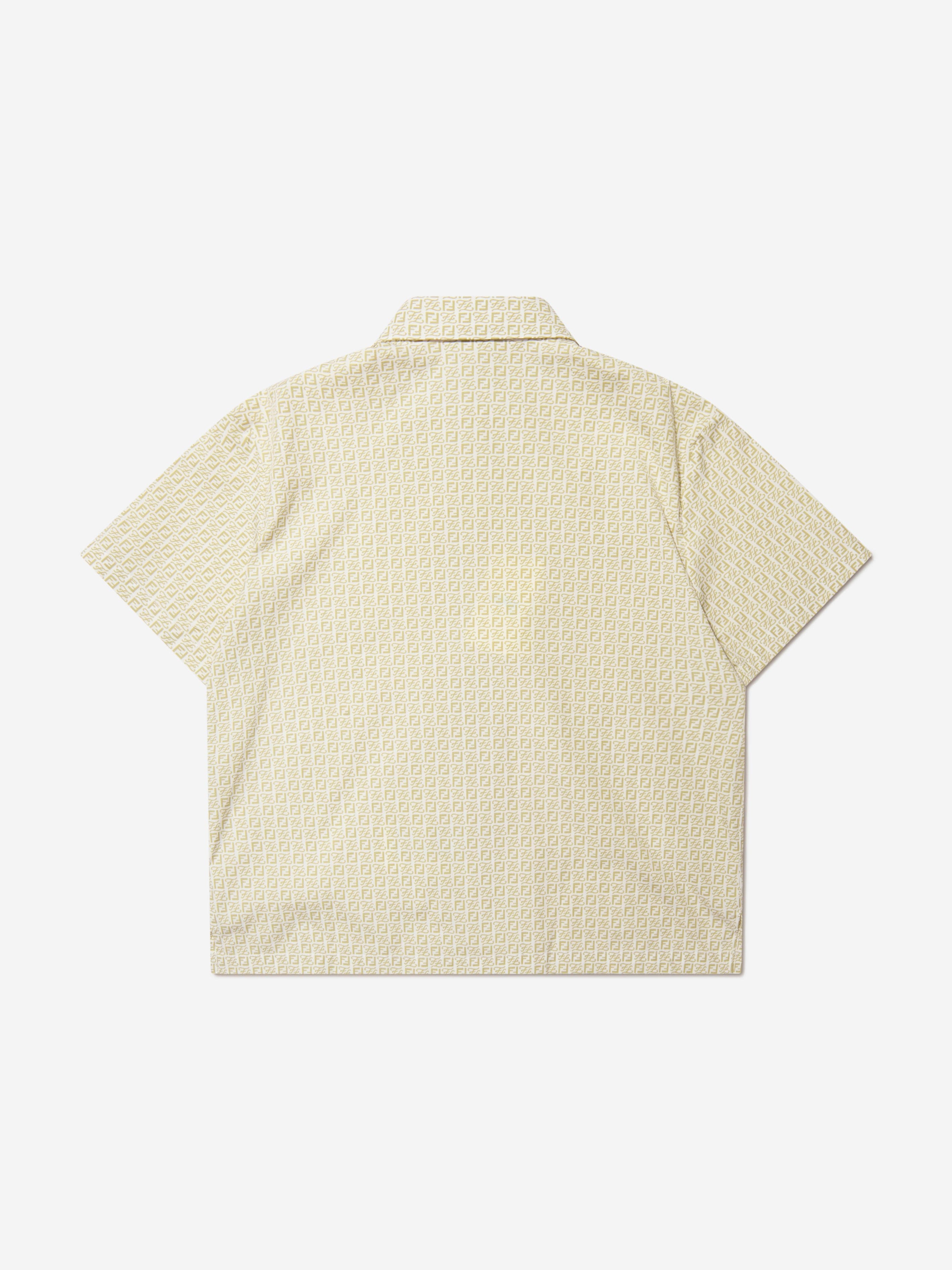 Fendi Boys Karligraphy Short Sleeve Shirt