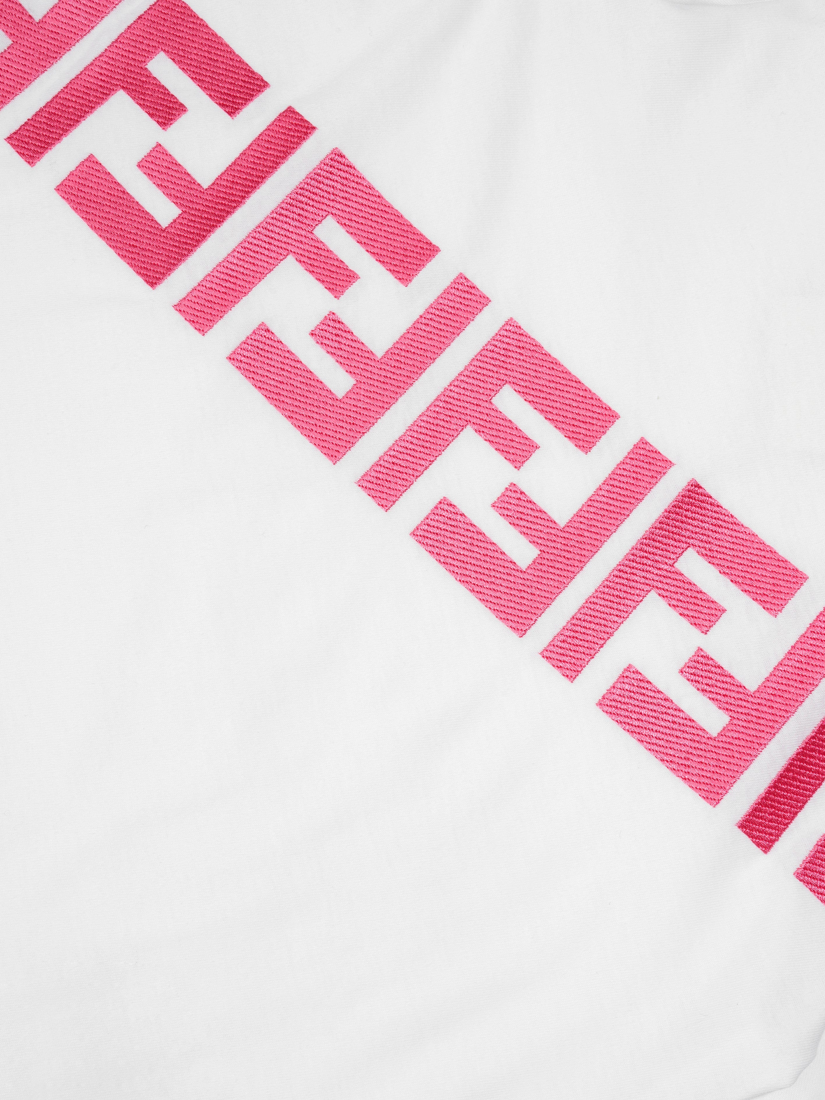 Fendi Girls FF Logo T-Shirt in White