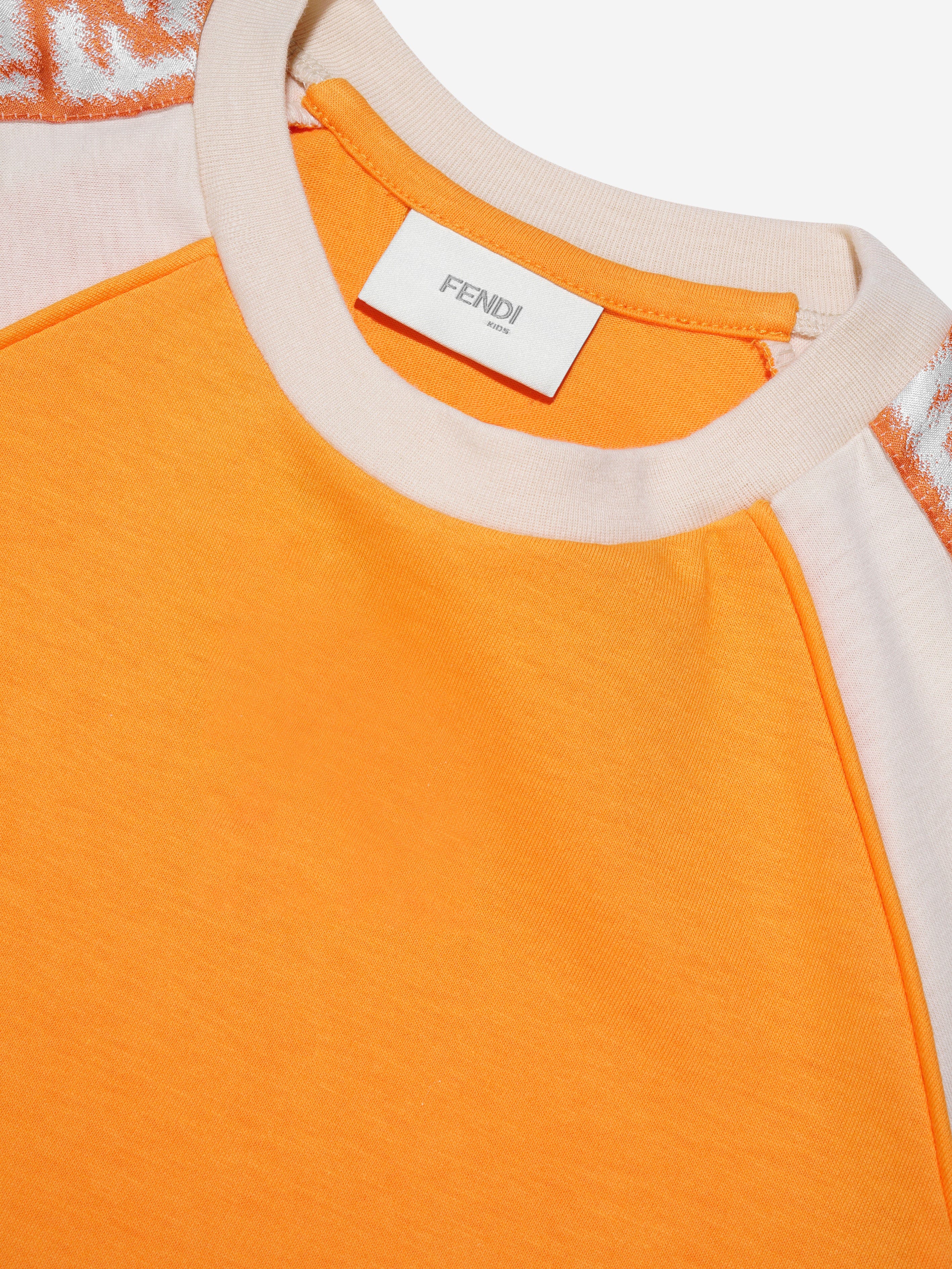 Fendi Boys FF Logo T-Shirt in Orange