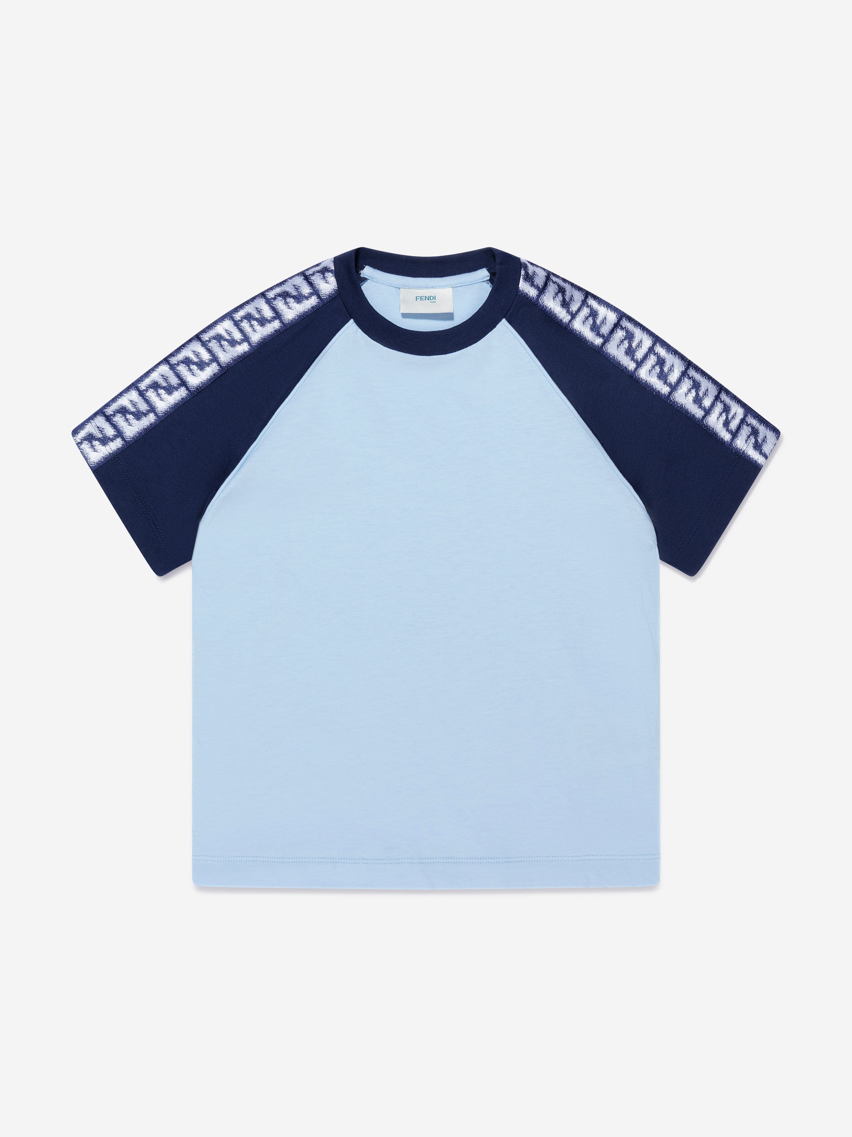 Fendi Boys FF Logo T-Shirt in Blue