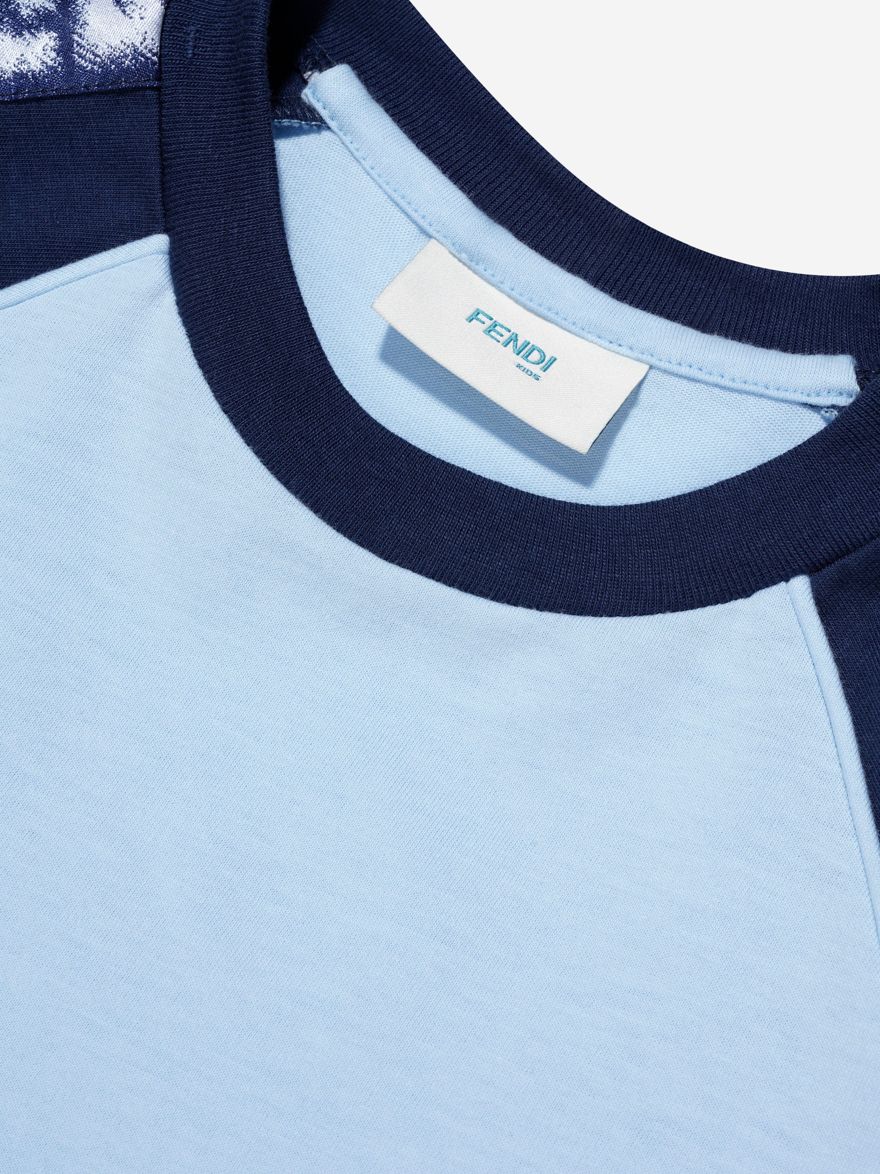 Fendi Boys FF Logo T-Shirt in Blue