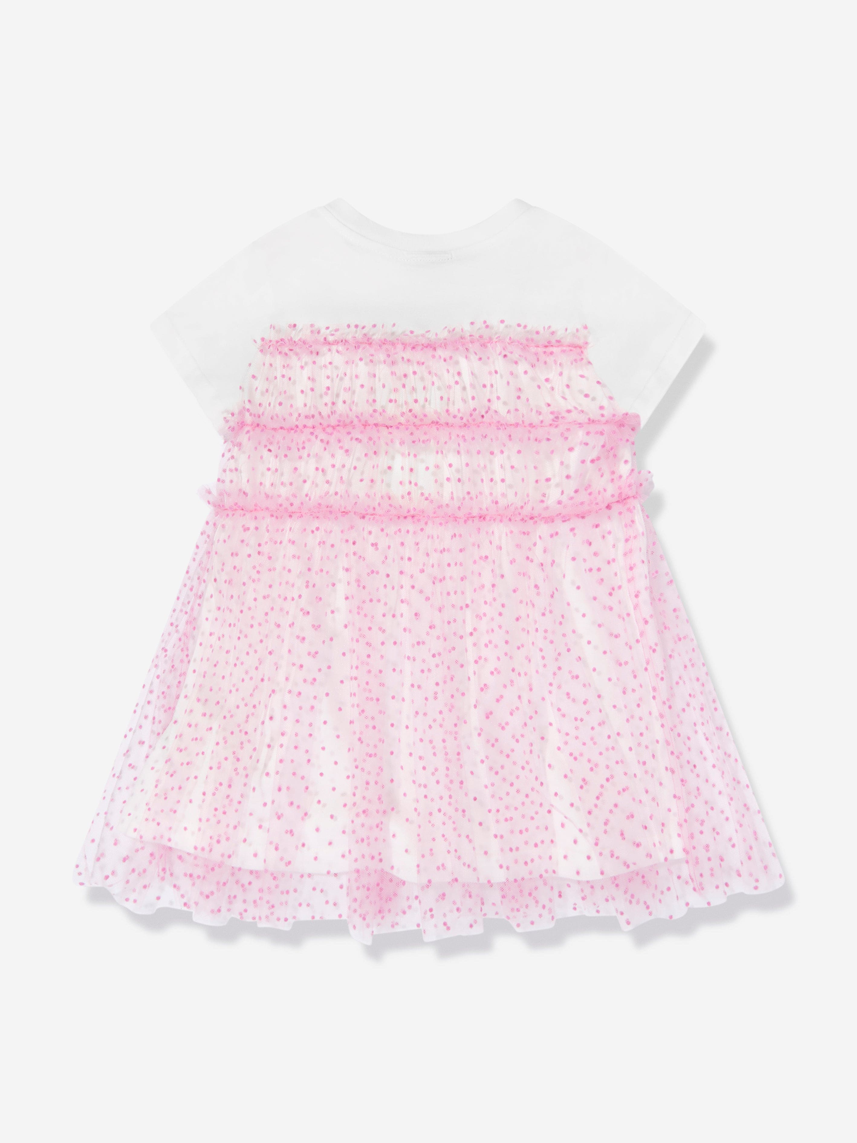 Fendi Baby Girls Jersey And Tulle Dress in Pink