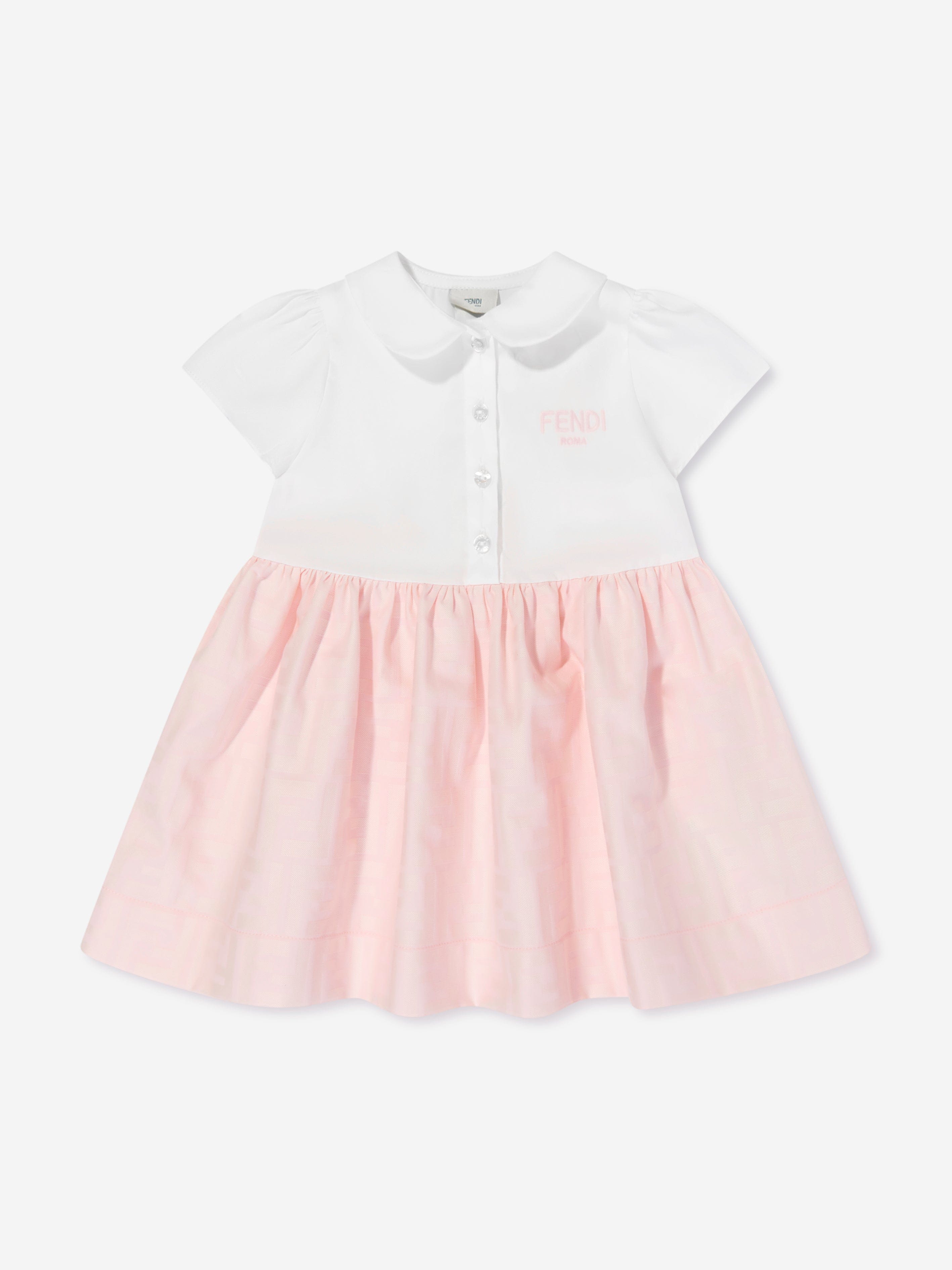 Fendi Baby Girls FF Logo Dress in Pink