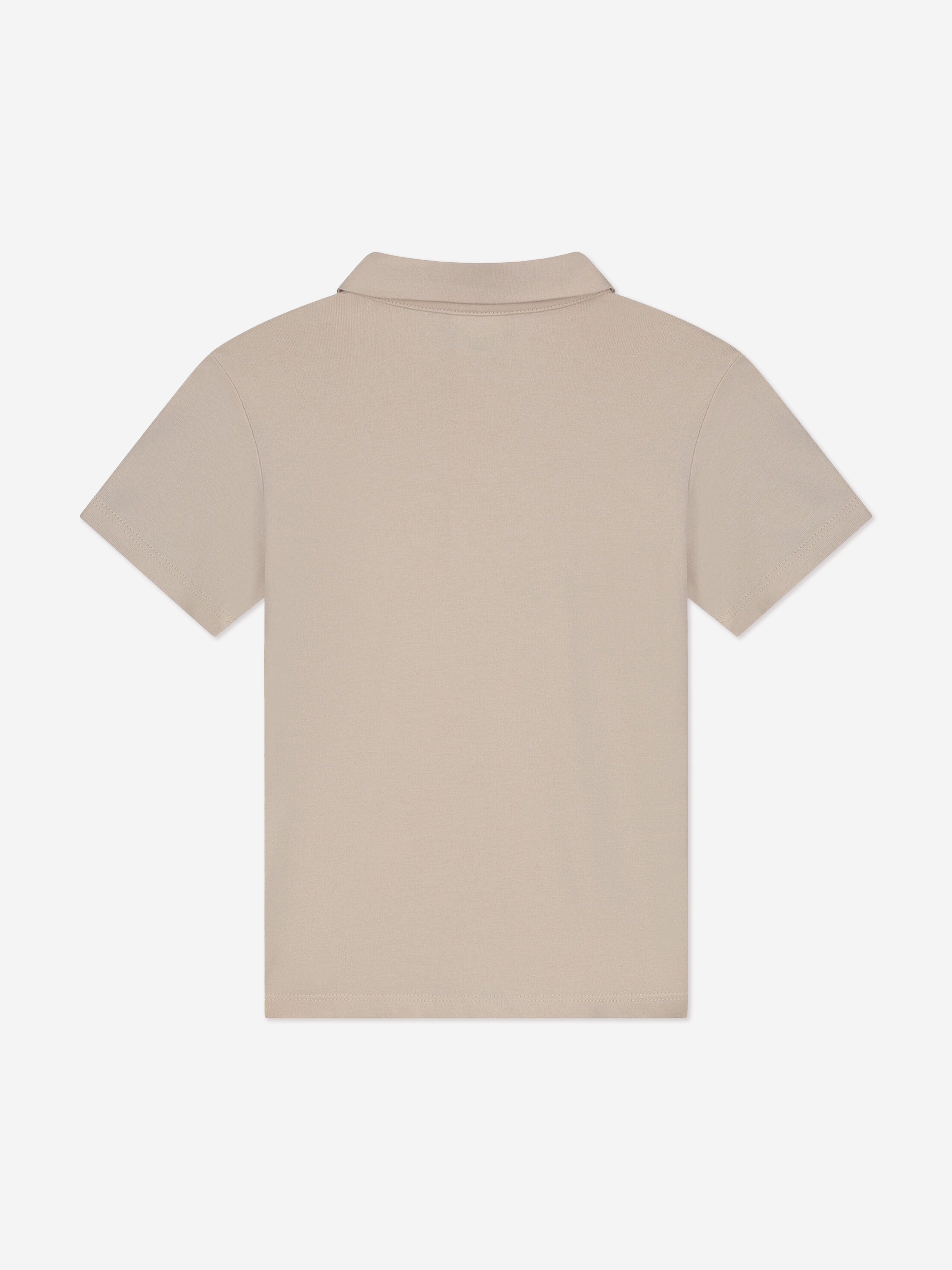 Fendi Baby Boys Logo Polo Shirt in Beige