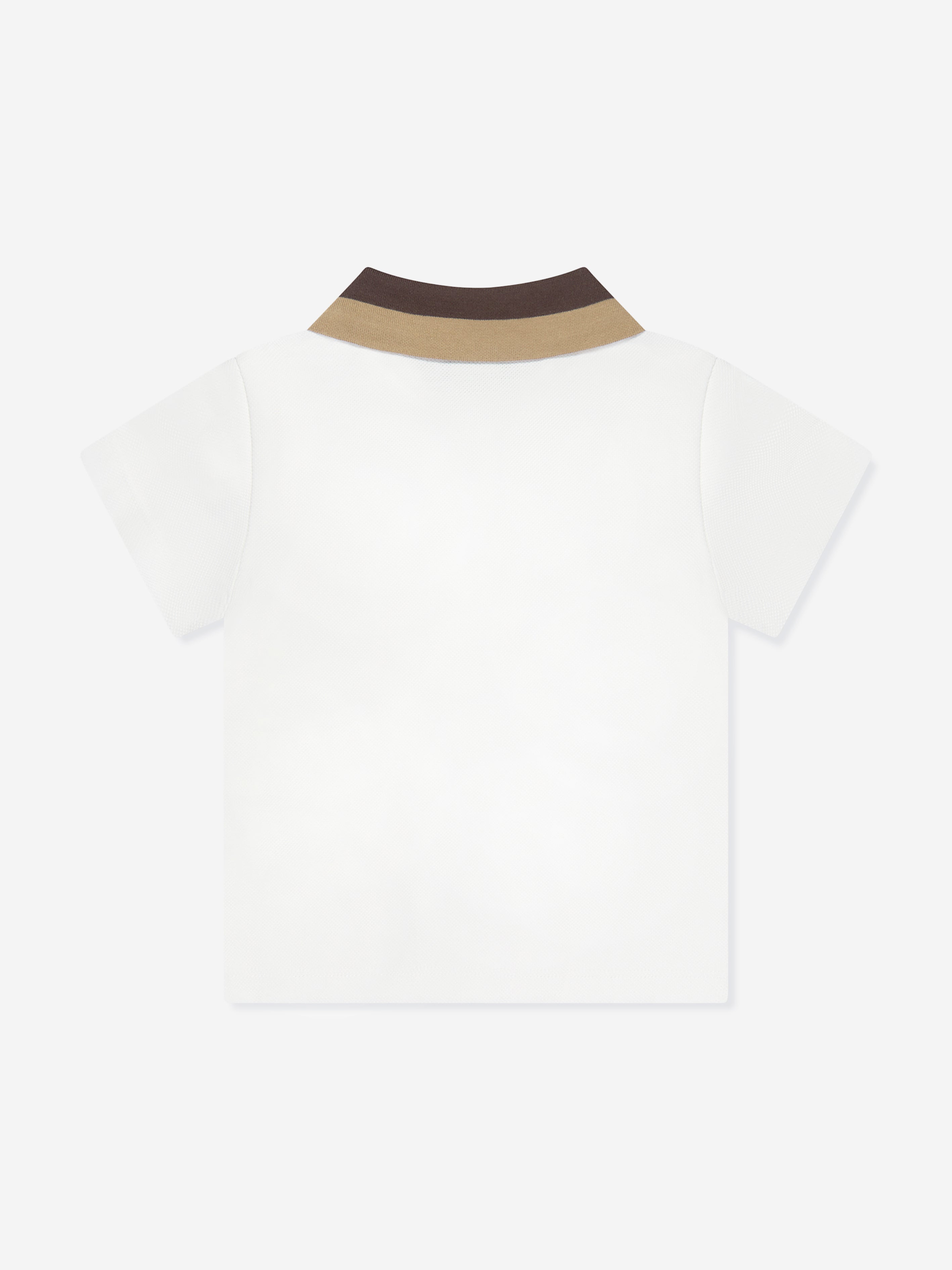 Fendi Baby Boys Logo Collar Polo Shirt in White