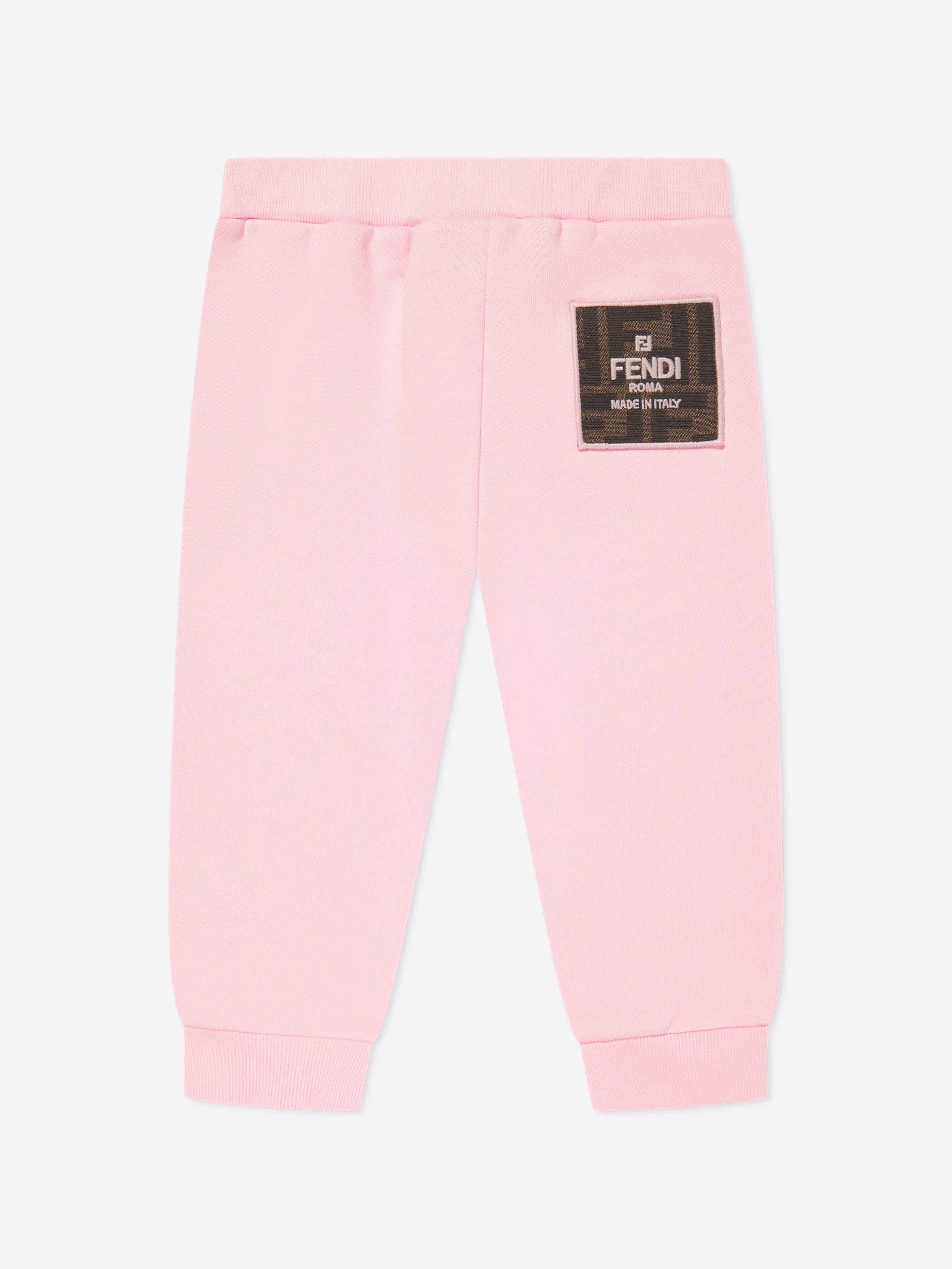 Fendi Baby Girls Logo Joggers in Pink