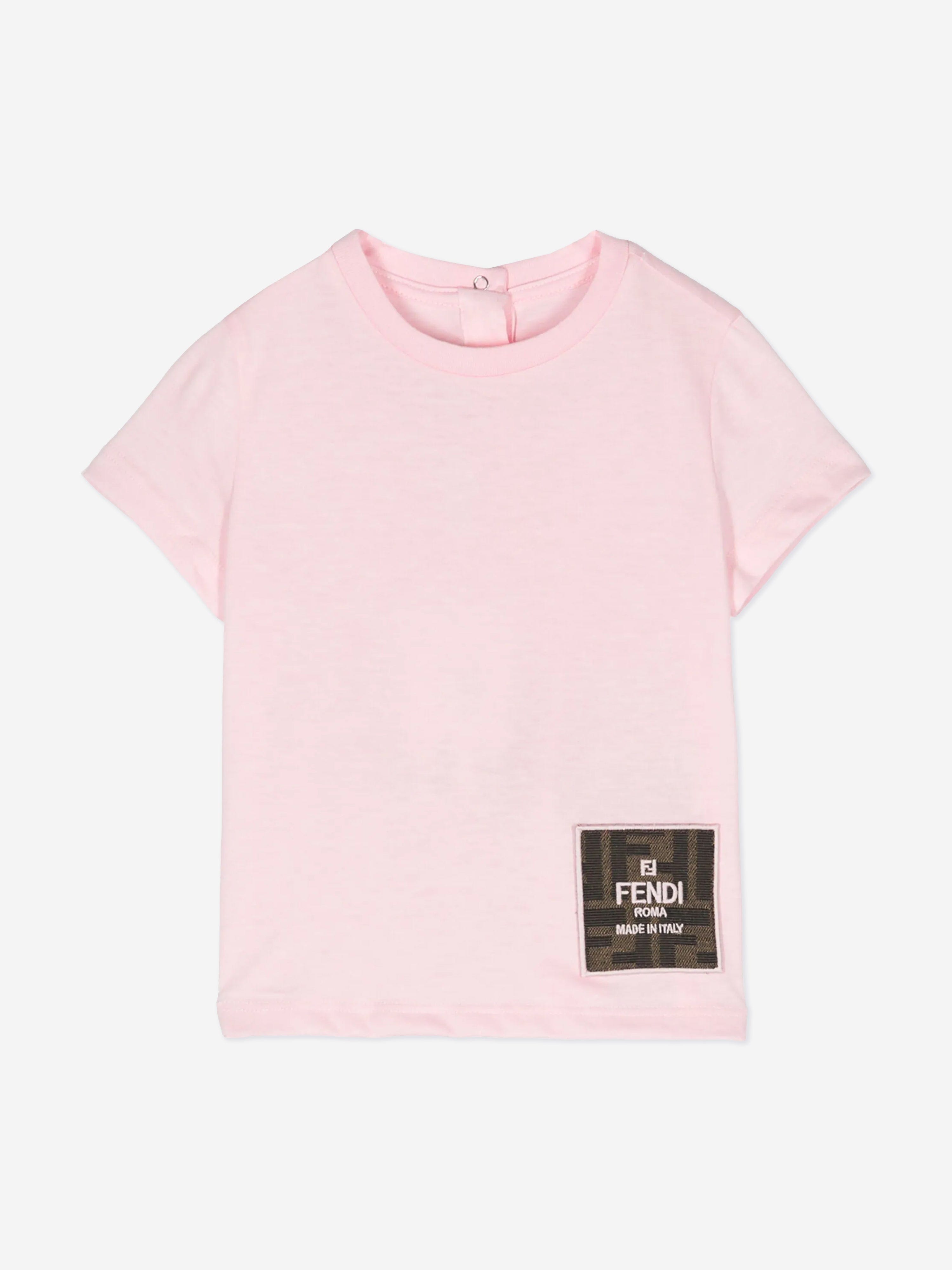 Fendi Baby Girls FF Logo T-Shirt in Pink