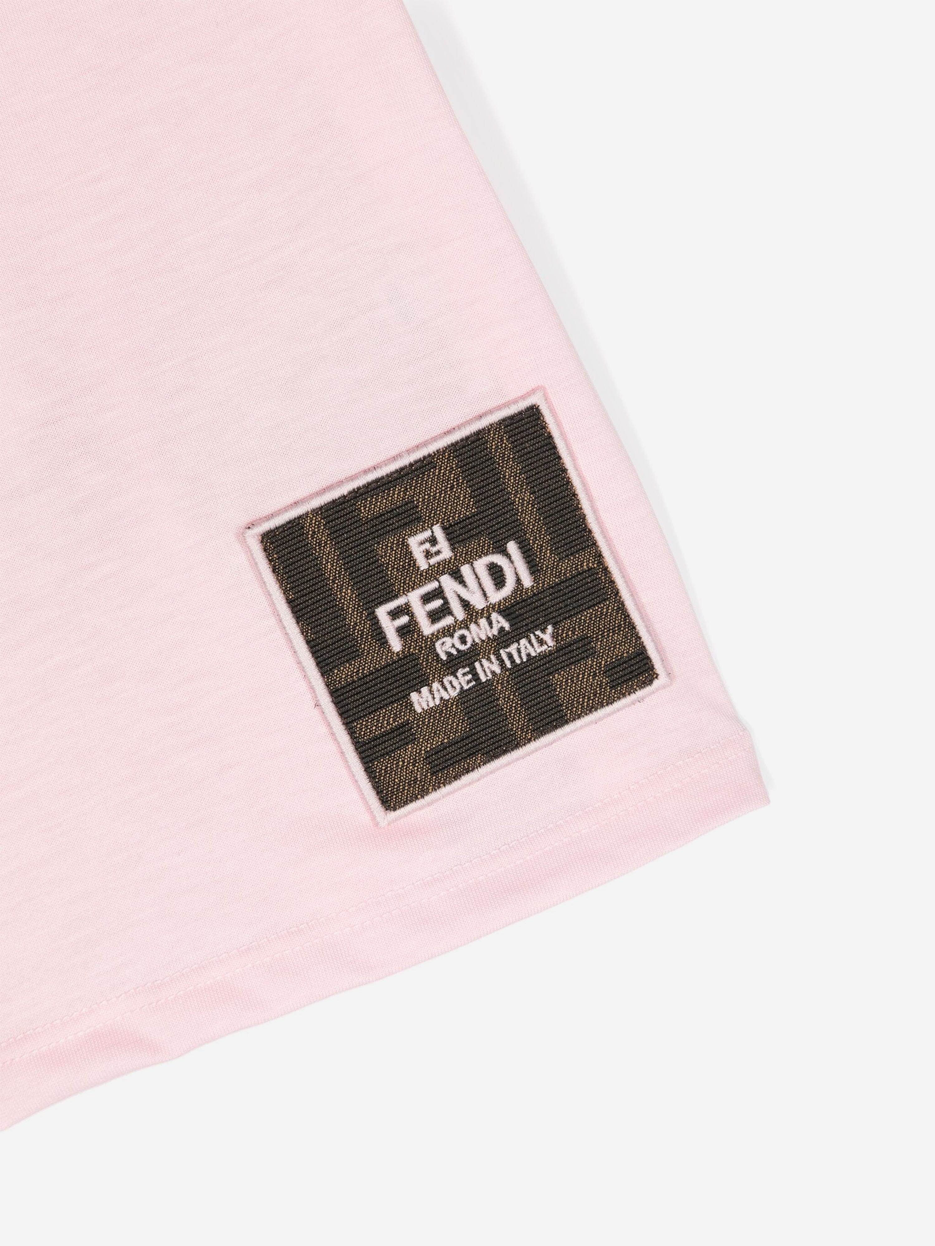 Fendi Baby Girls FF Logo T-Shirt in Pink