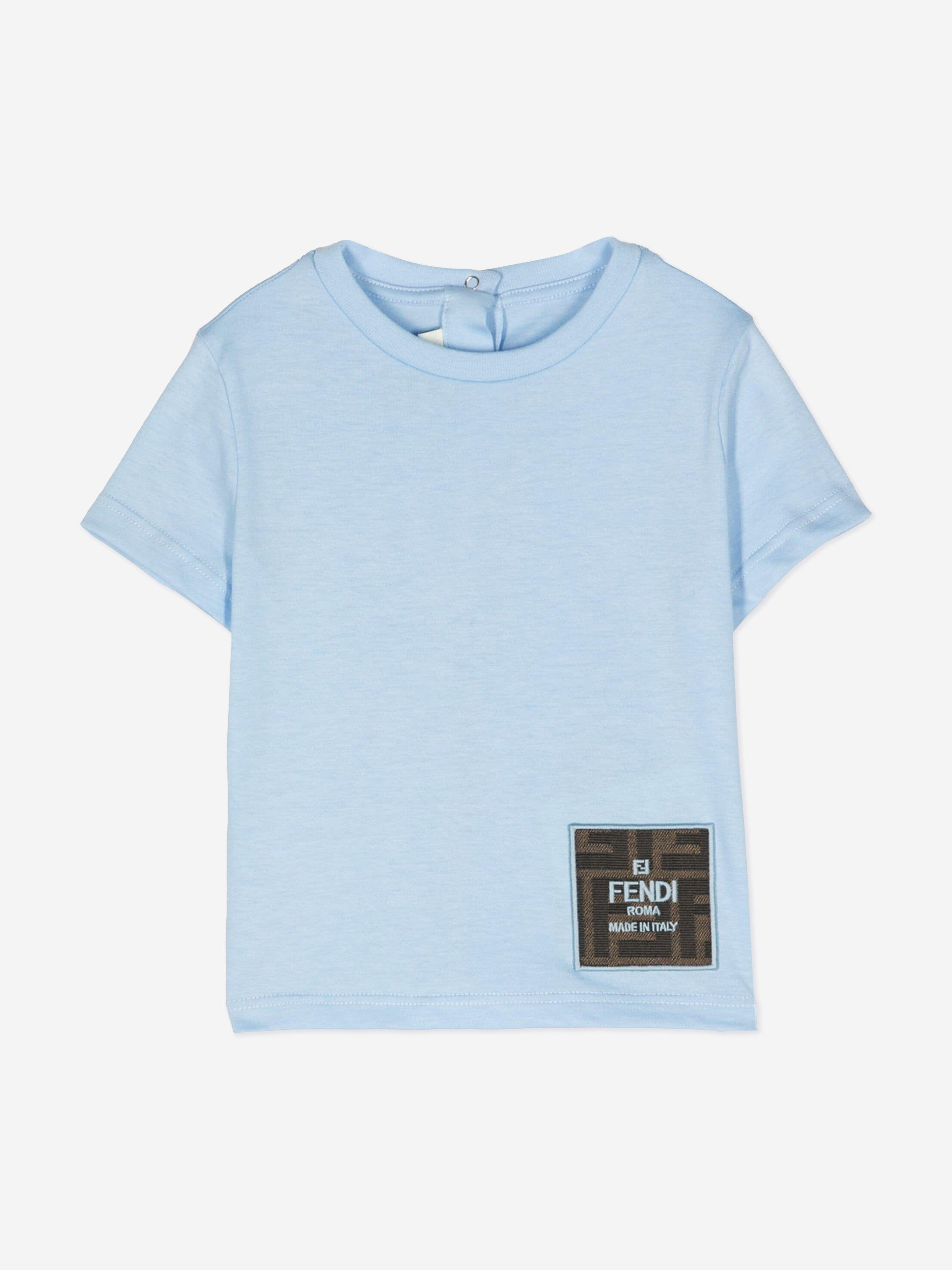 Fendi Baby FF Logo T-Shirt in Blue