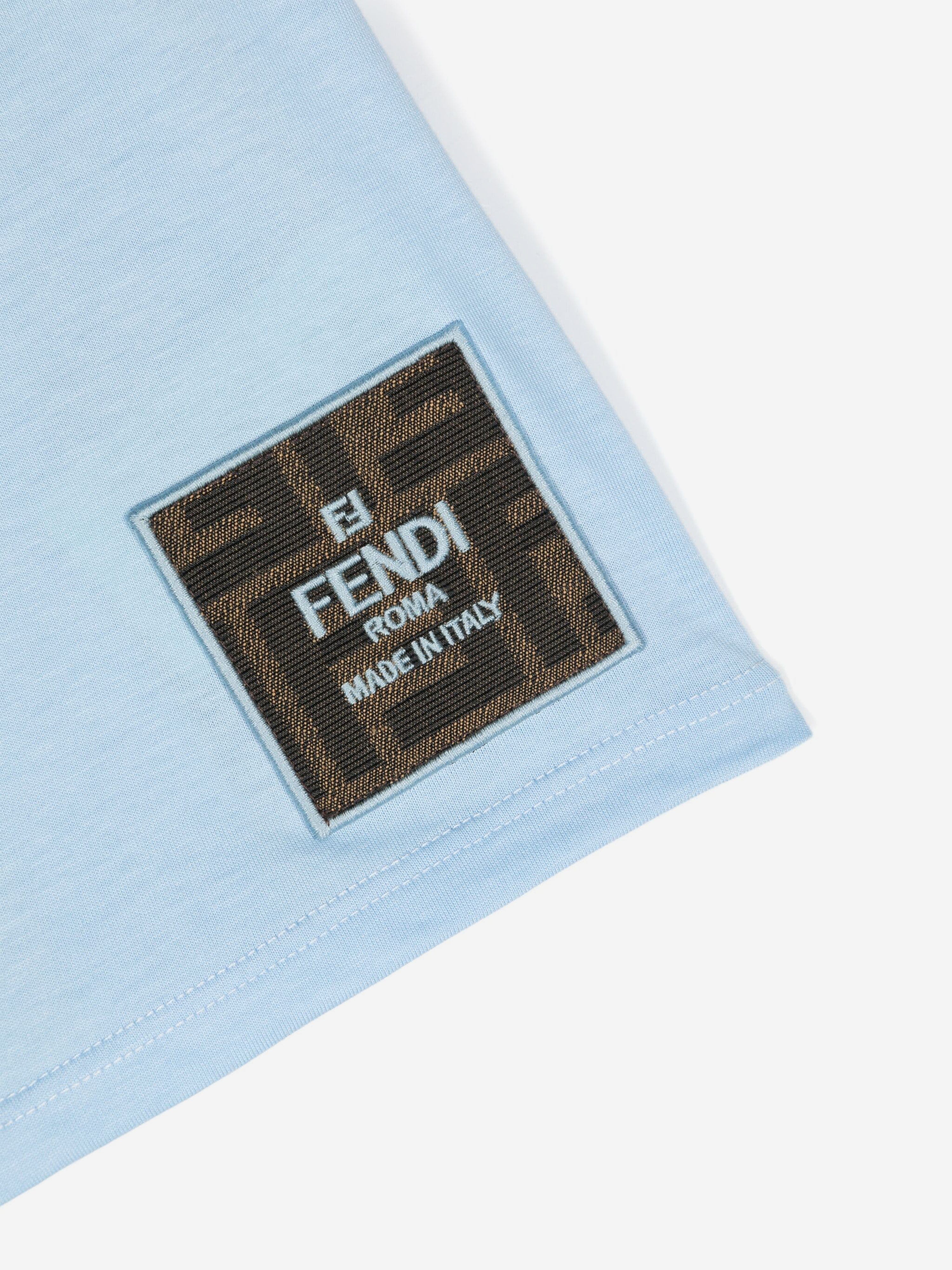 Fendi Baby FF Logo T-Shirt in Blue