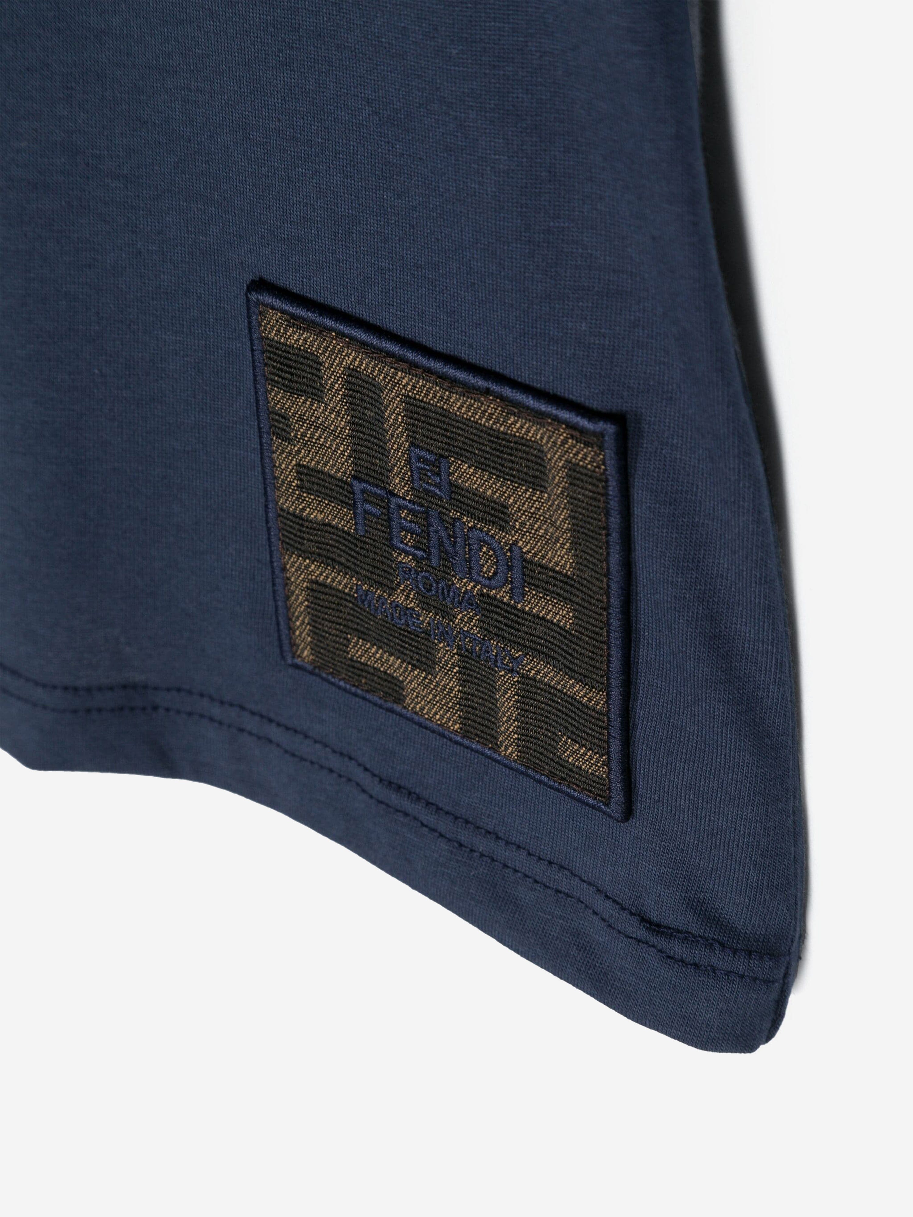 Fendi Baby FF Logo T-Shirt in Navy