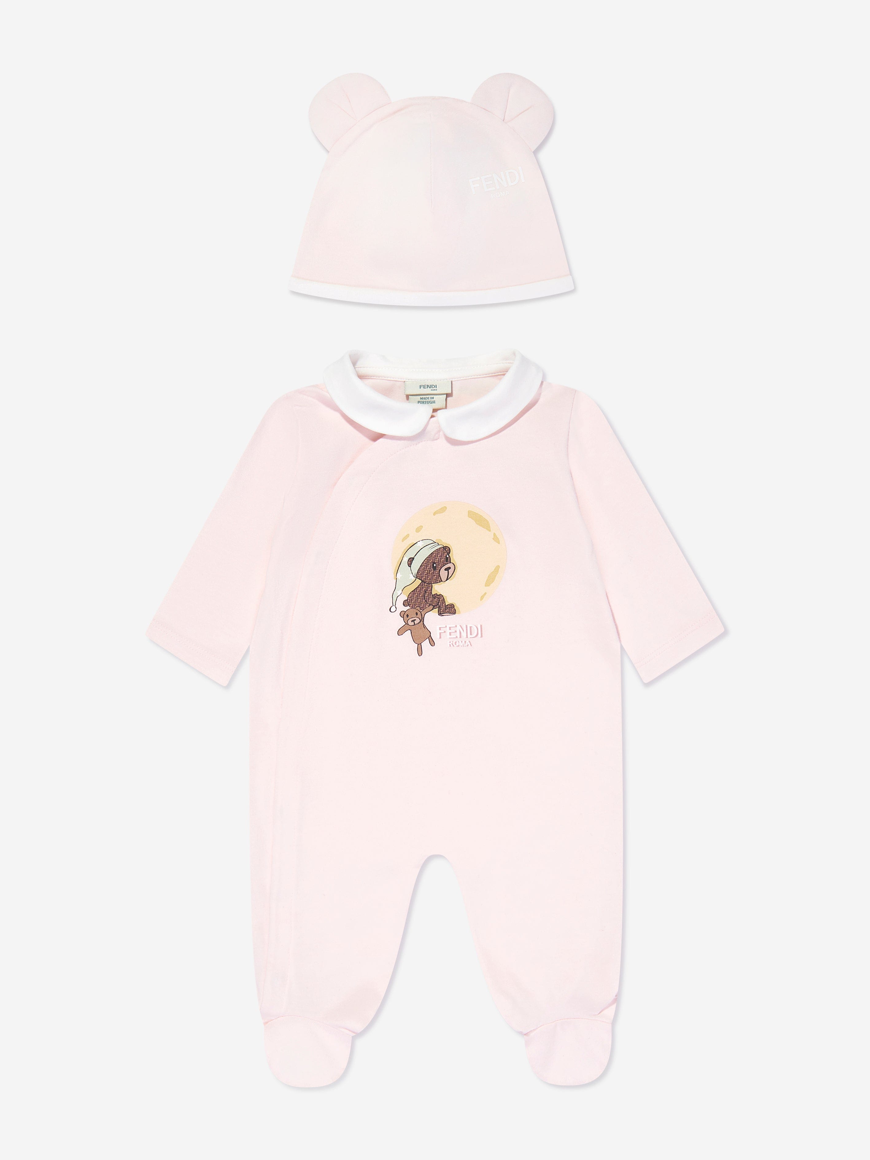 Fendi Baby Girls Babygrow Gift Set in Pink