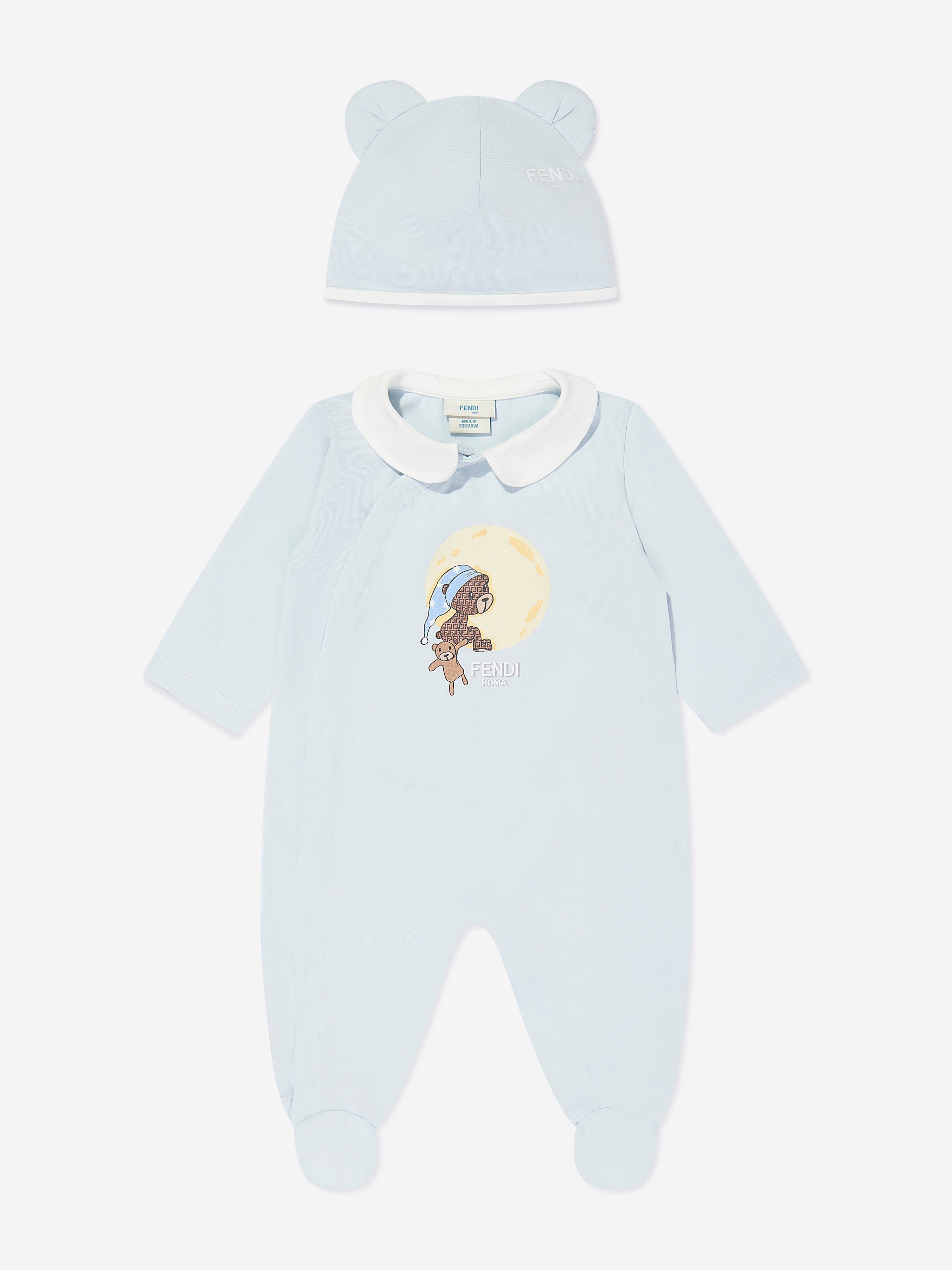 Fendi Baby Boys Babygrow Gift Set in Blue