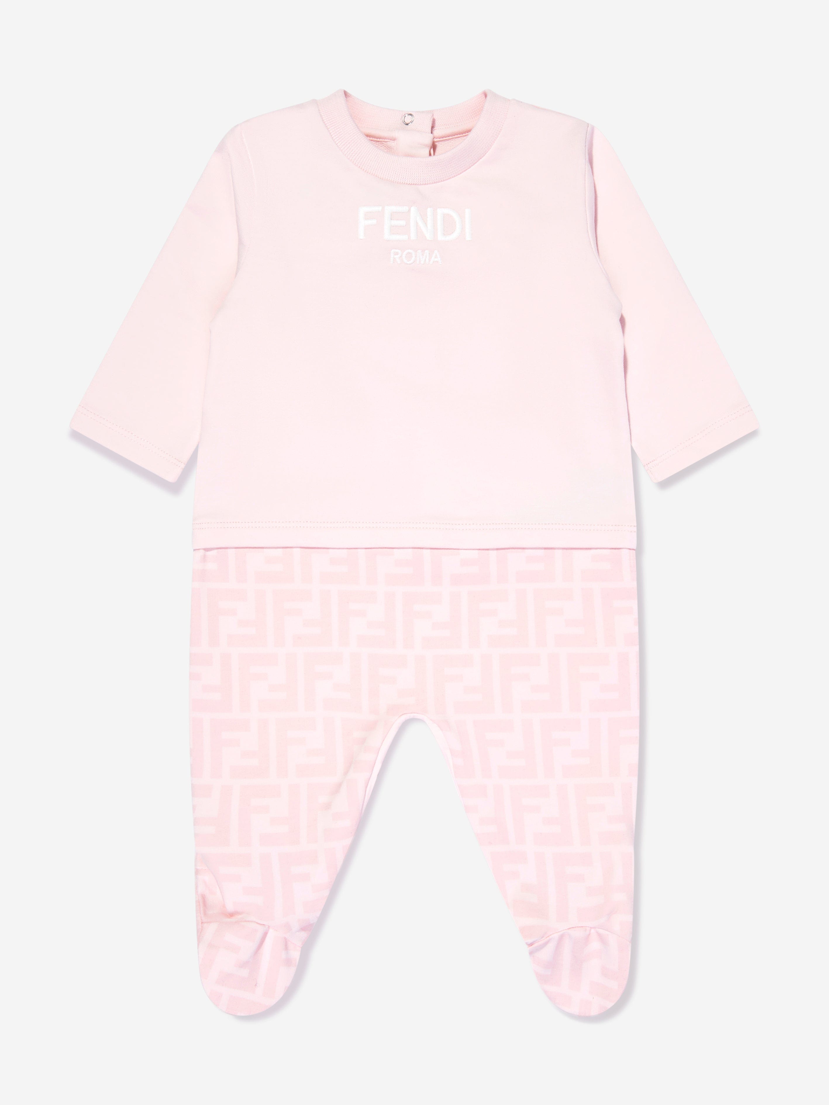 Fendi Baby Girls 3 Piece Babygrow Gift Set in Pink