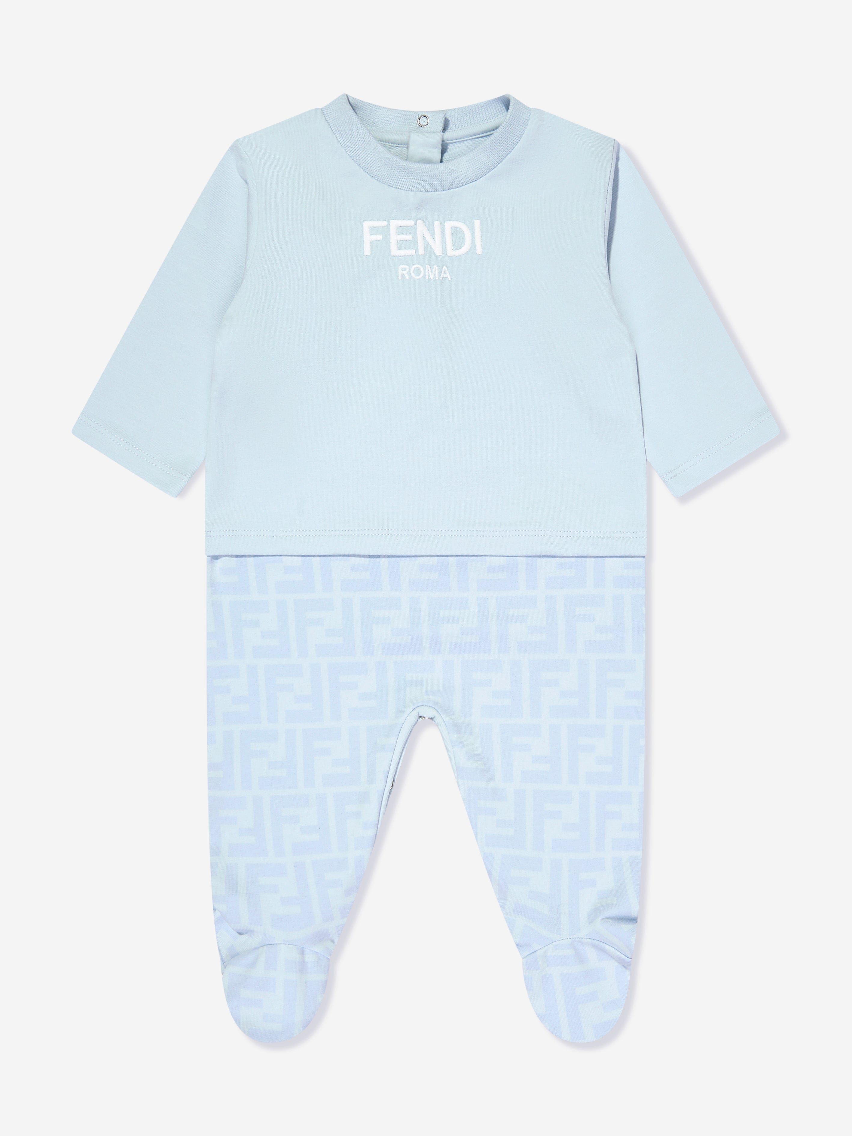 Fendi Baby Boys 3 Piece Babygrow Gift Set in Blue