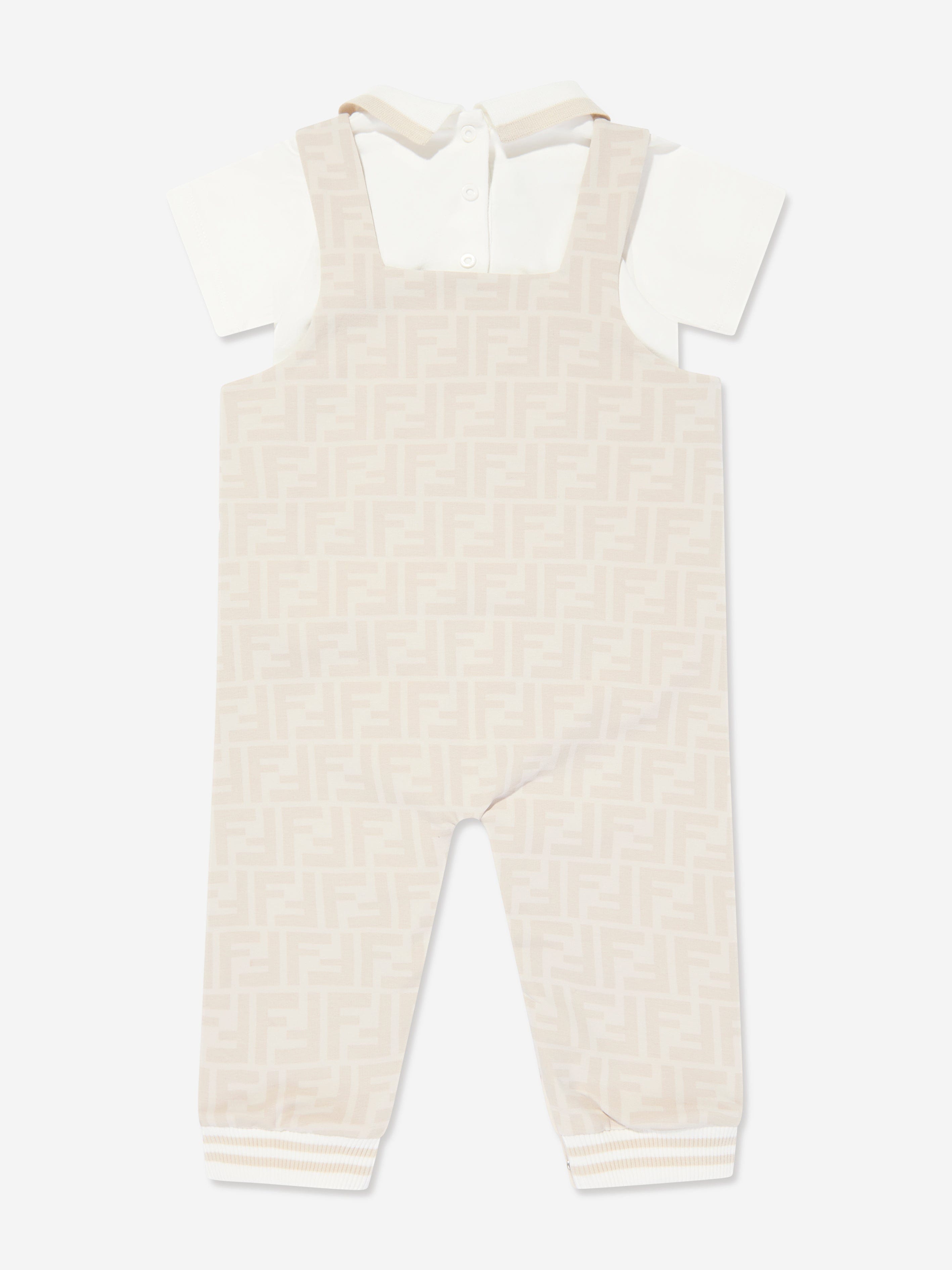 Fendi Baby Dungarees Set in Beige