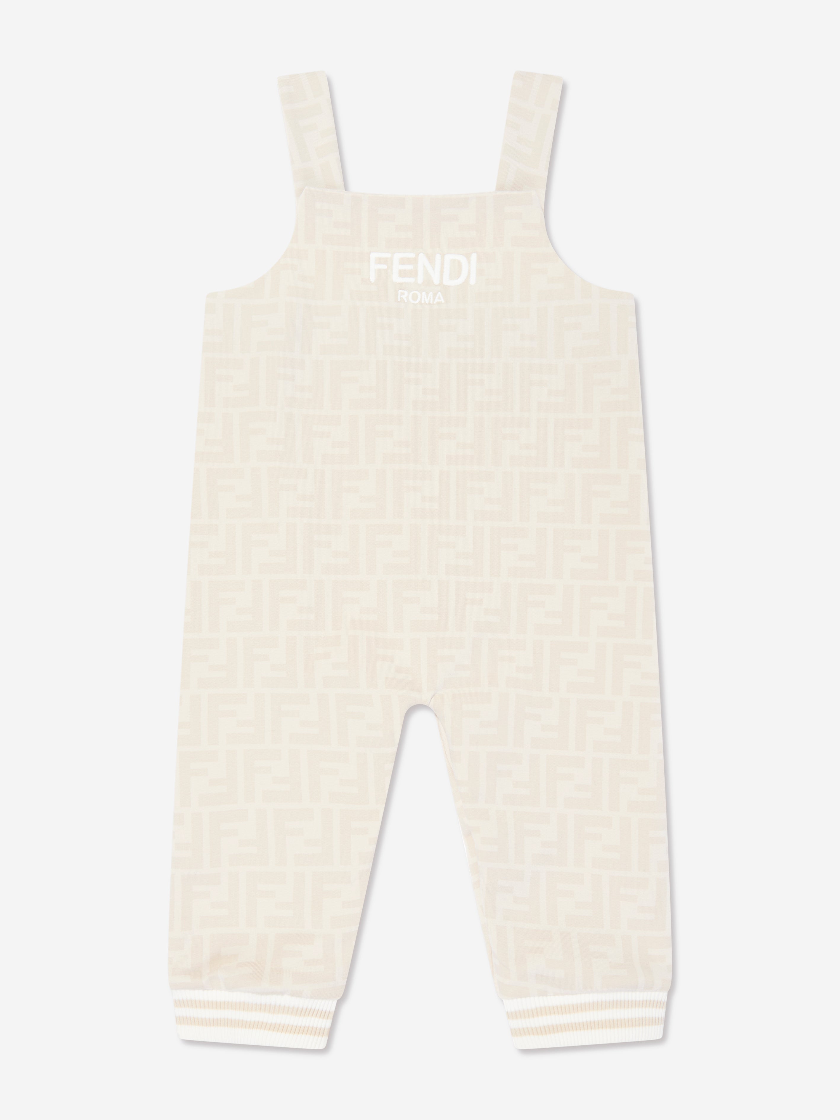 Fendi Baby Dungarees Set in Beige