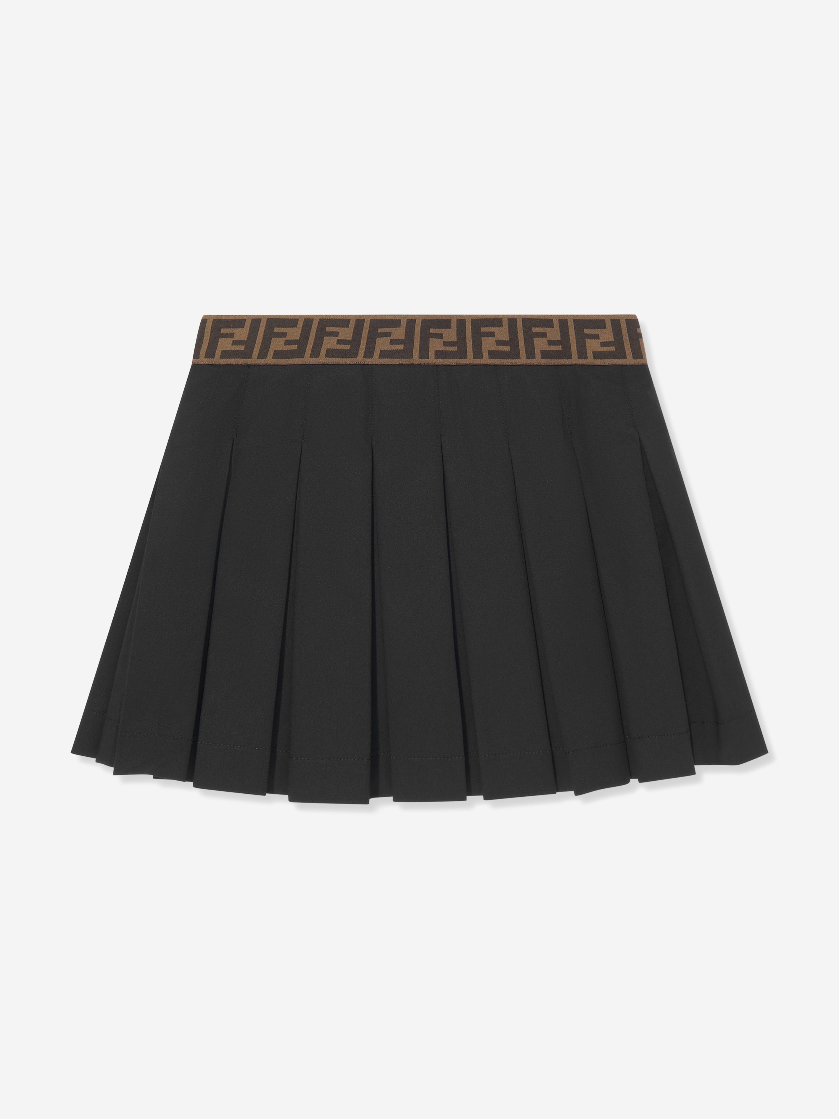 Fendi Girls Pleated Skirt in Black